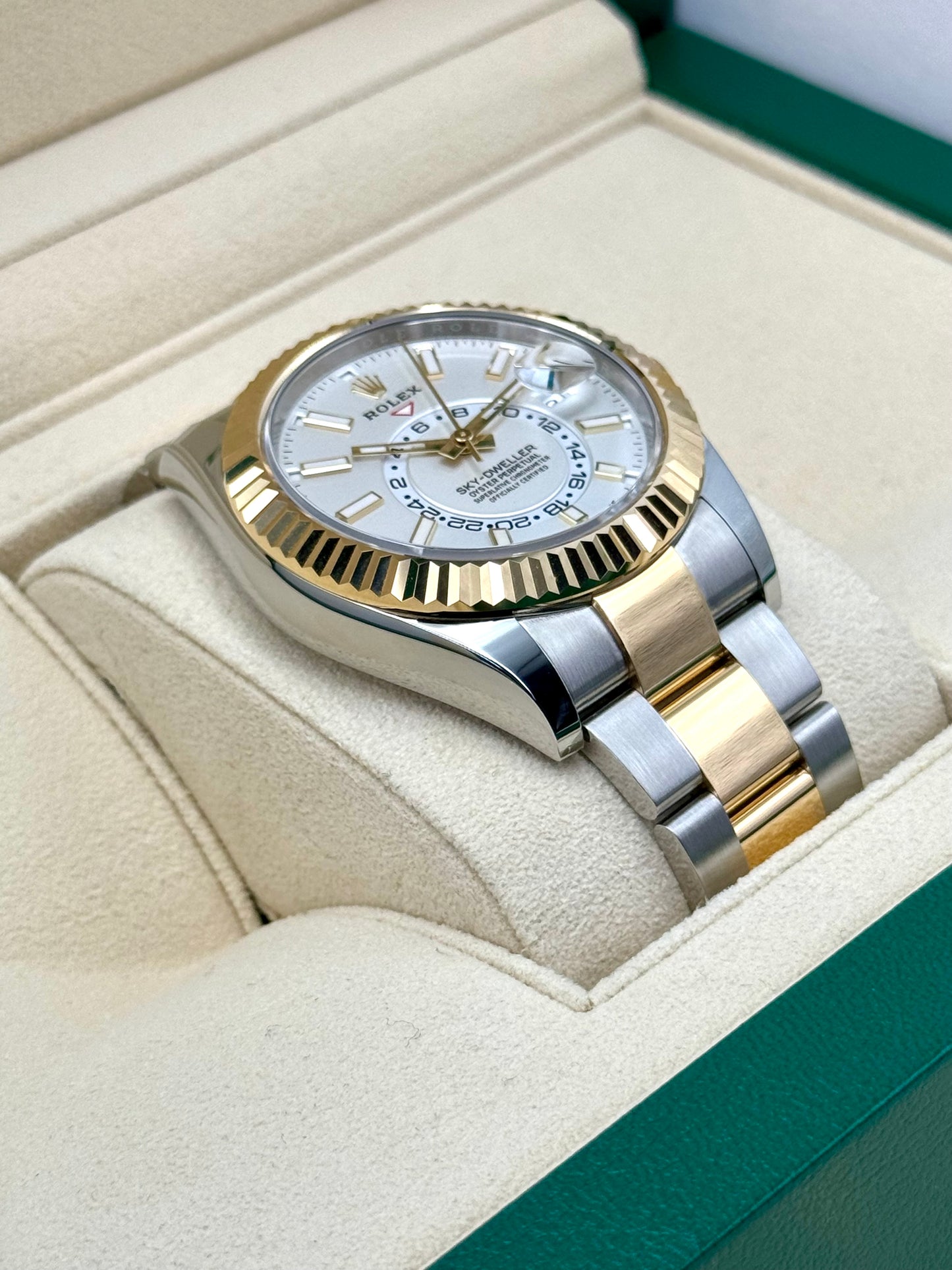 NEW 2023 Rolex Sky-Dweller 42mm 336933 Two-Tone Oyster White Dial - MyWatchLLC