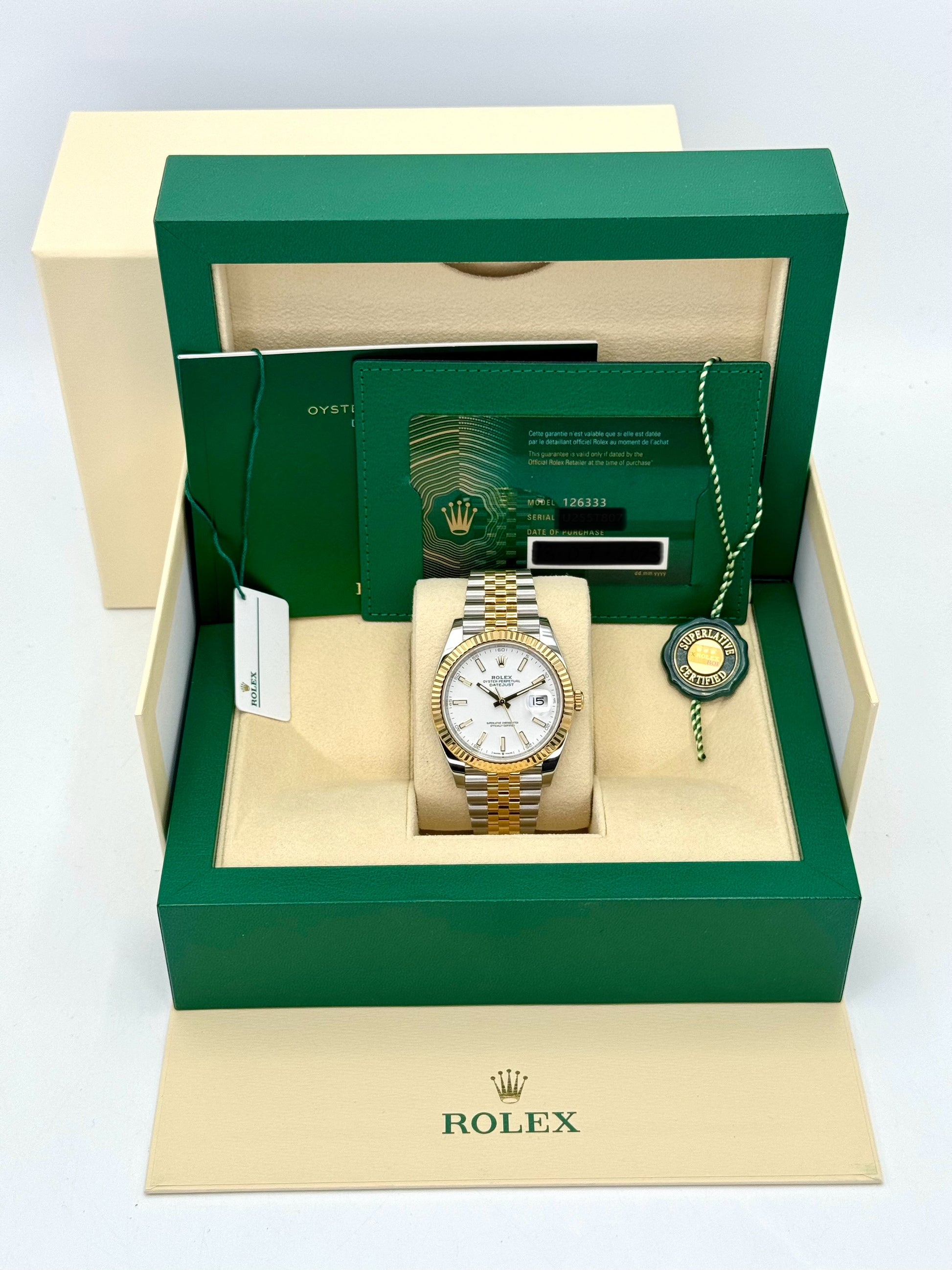 2023 Rolex Datejust 41mm 126333 Two-Tone Jubilee White Dial - MyWatchLLC