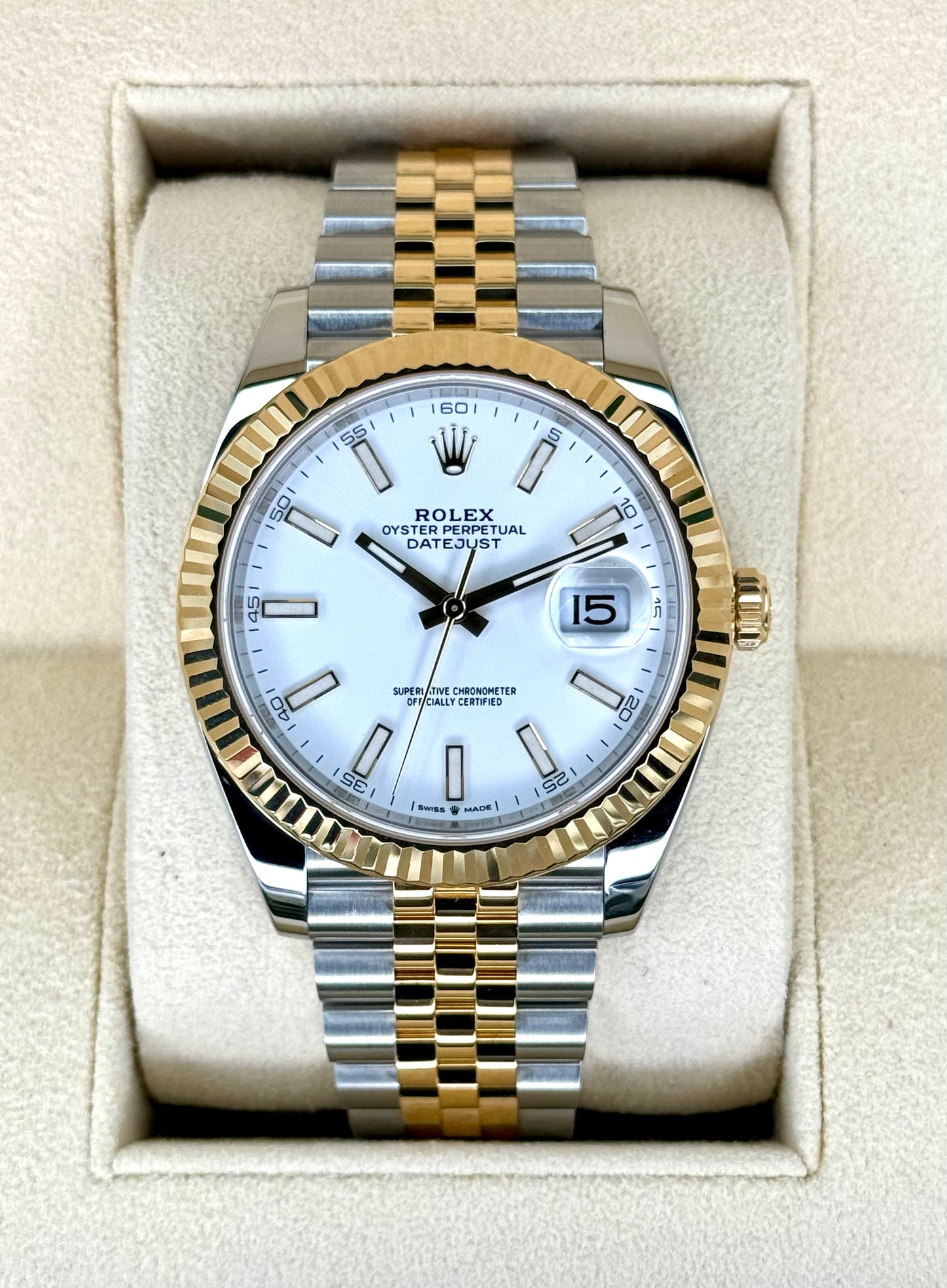 2023 Rolex Datejust 41mm 126333 Two-Tone Jubilee White Dial - MyWatchLLC