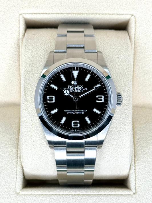 NEW 2024 Rolex Explorer 36mm Stainless Steel Black Dial 124270 - MyWatchLLC