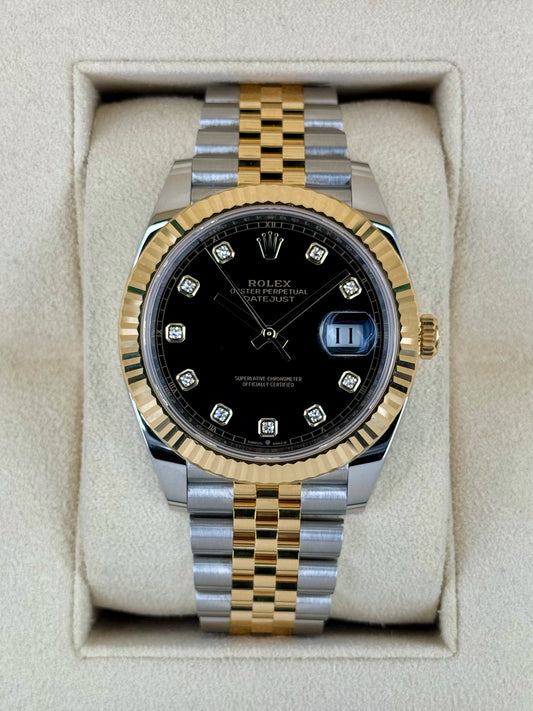 2022 Rolex Datejust 41mm 126333 Two-Tone Jubilee Black Diamond Dial - MyWatchLLC