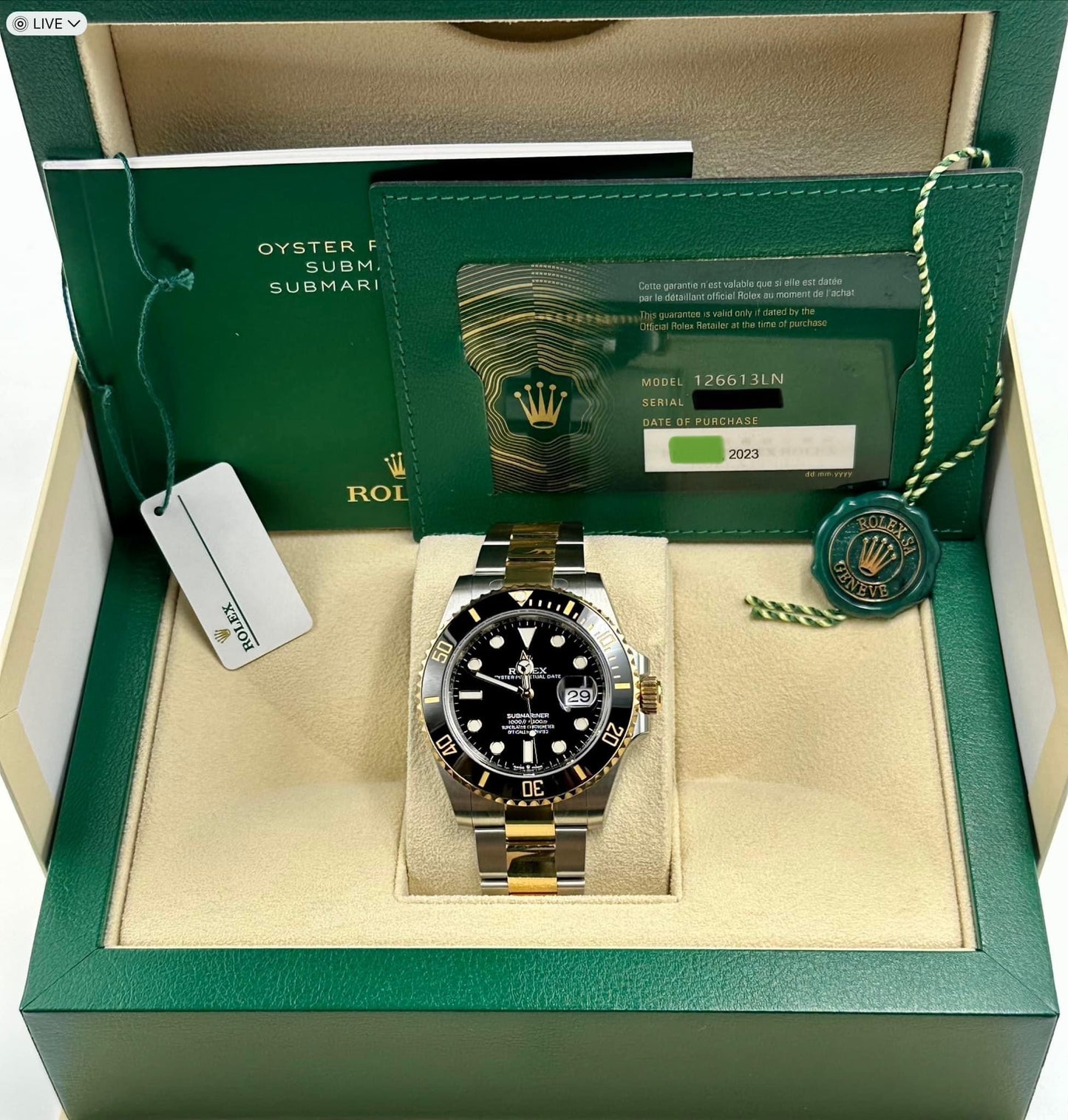 NEW 2023 Rolex Submariner 41mm 126613LN Two-Tone Oyster Black Dial - MyWatchLLC
