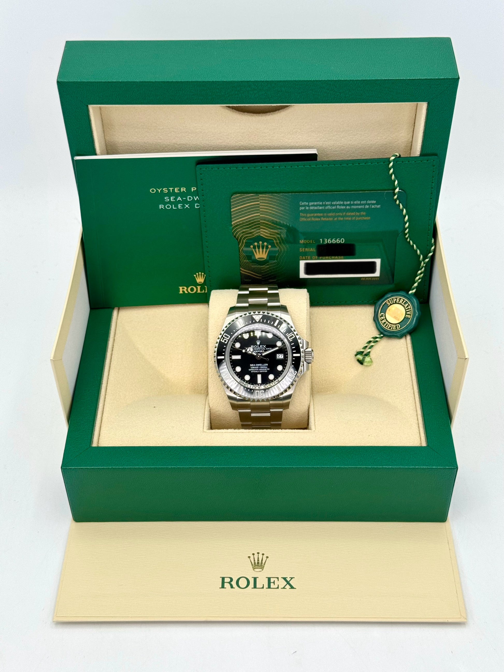 NEW 2023 Rolex Deepsea 44mm 136660 Stainless Steel Black Dial - MyWatchLLC