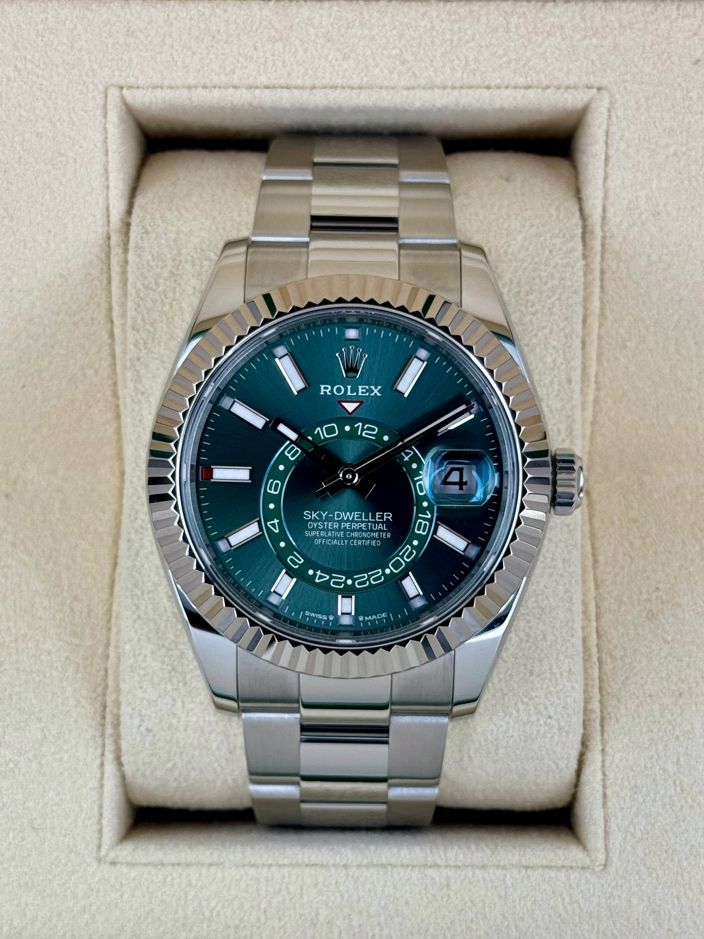 NEW 2025 Rolex Sky-Dweller 42mm 336934 Oyster Green Dial - MyWatchLLC