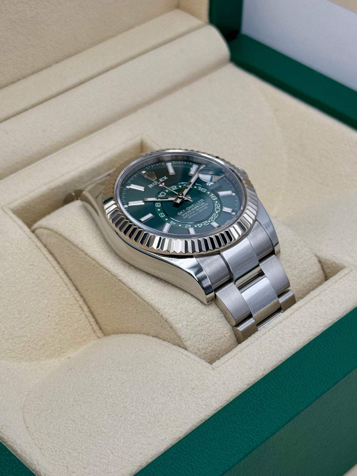 NEW 2025 Rolex Sky-Dweller 42mm 336934 Oyster Green Dial - MyWatchLLC