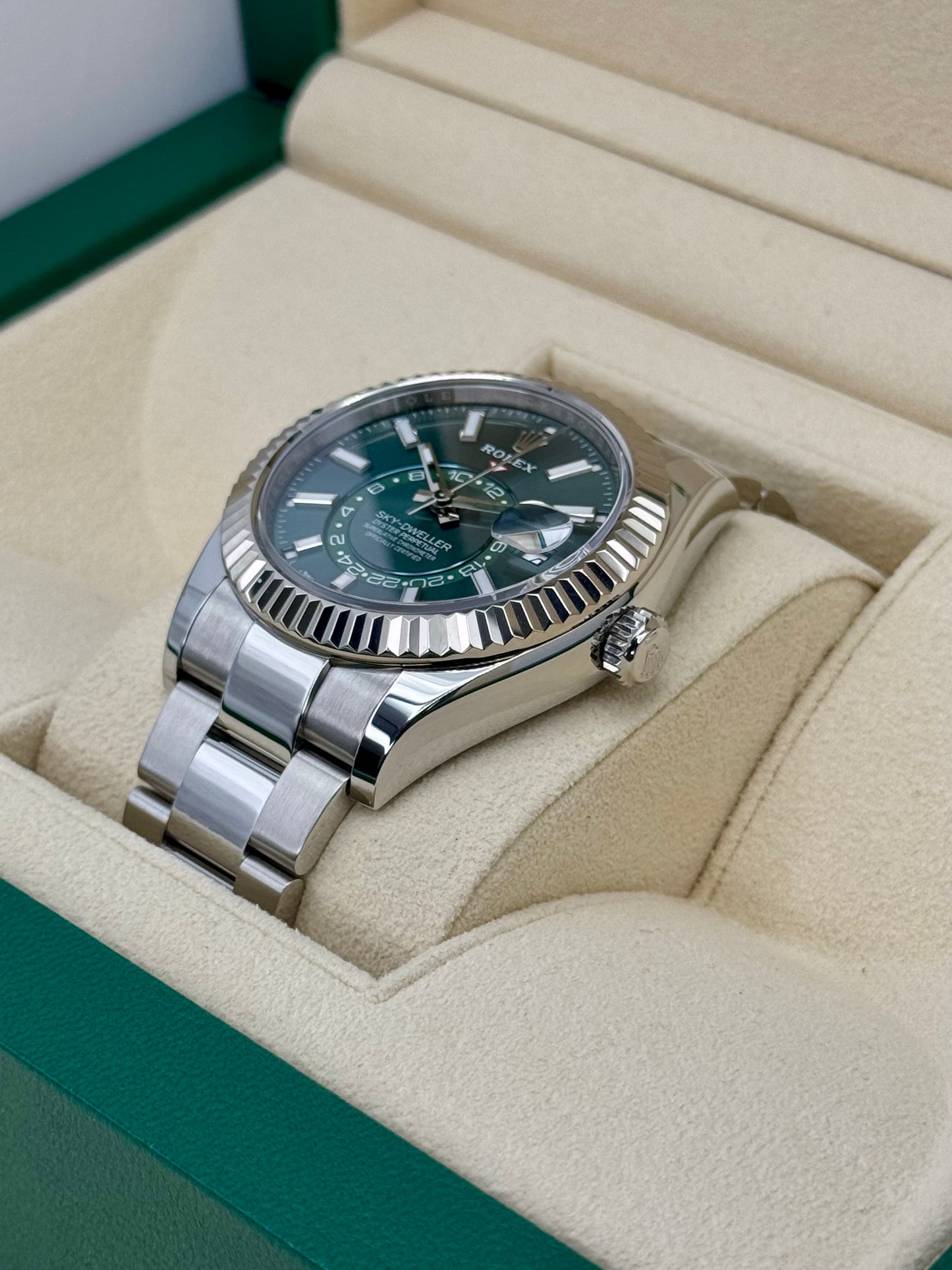 NEW 2025 Rolex Sky-Dweller 42mm 336934 Oyster Green Dial - MyWatchLLC