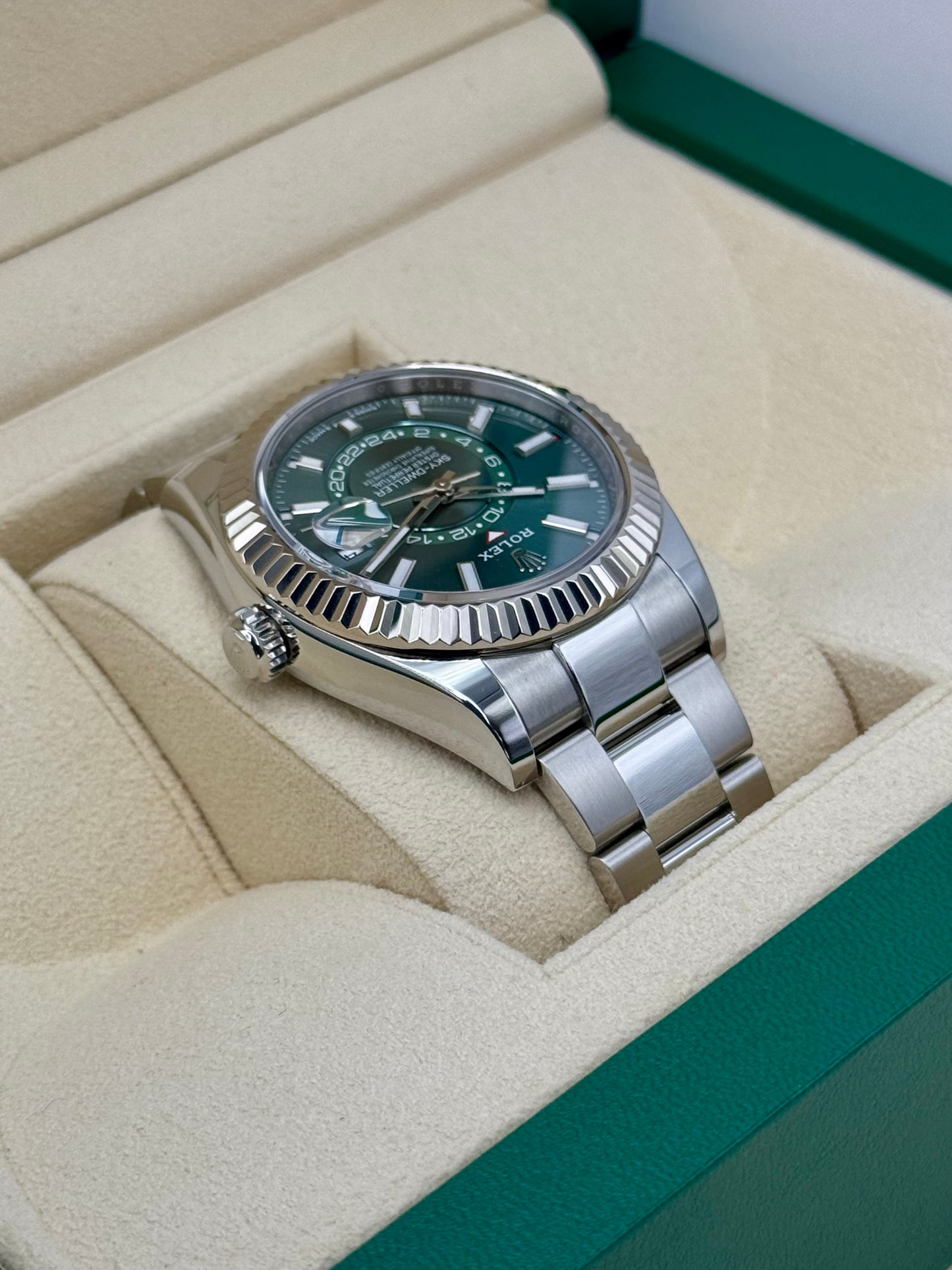 NEW 2025 Rolex Sky-Dweller 42mm 336934 Oyster Green Dial - MyWatchLLC