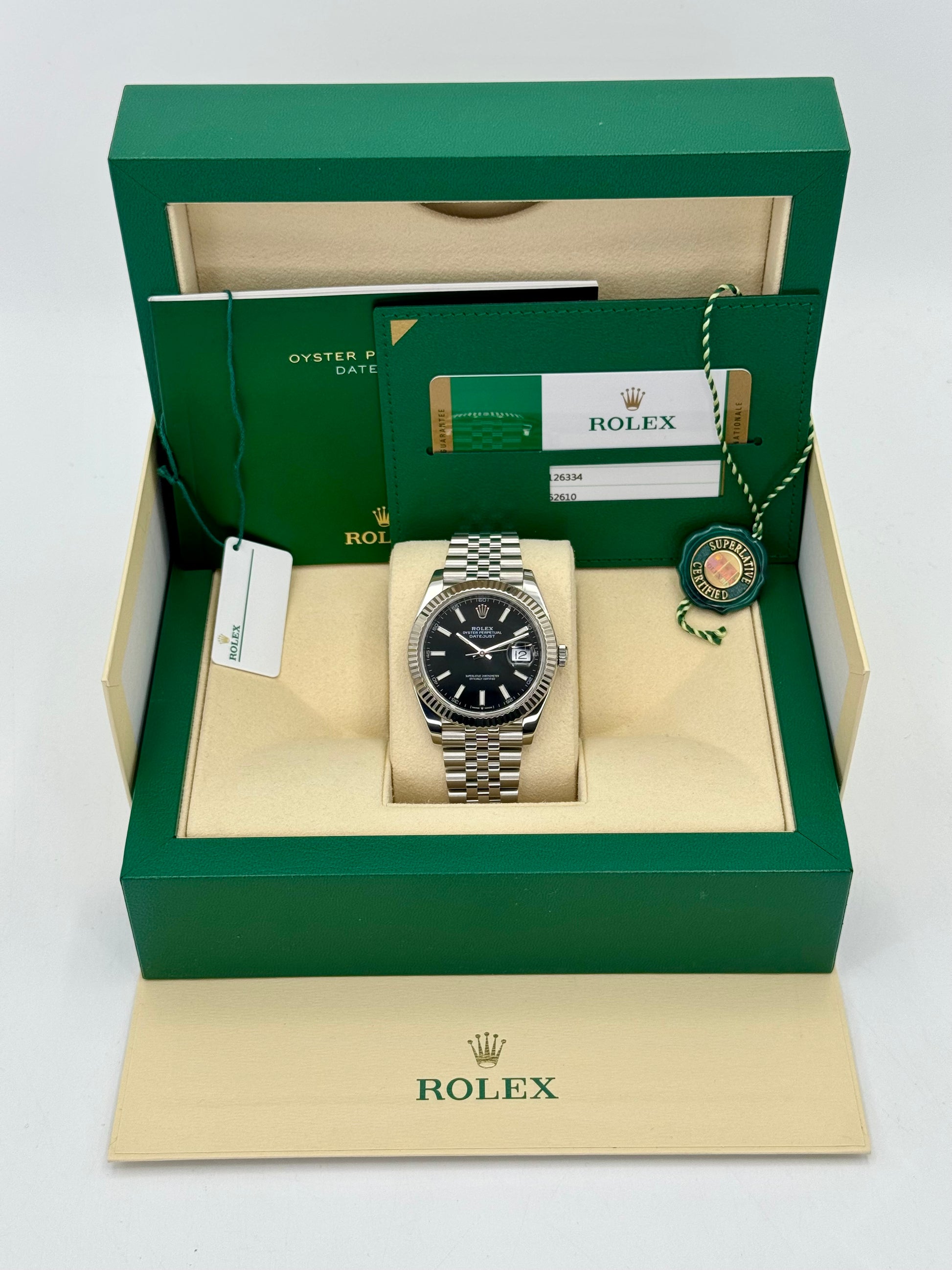 2020 Rolex Datejust 41mm 126334 Stainless Steel Jubilee Black Dial - MyWatchLLC