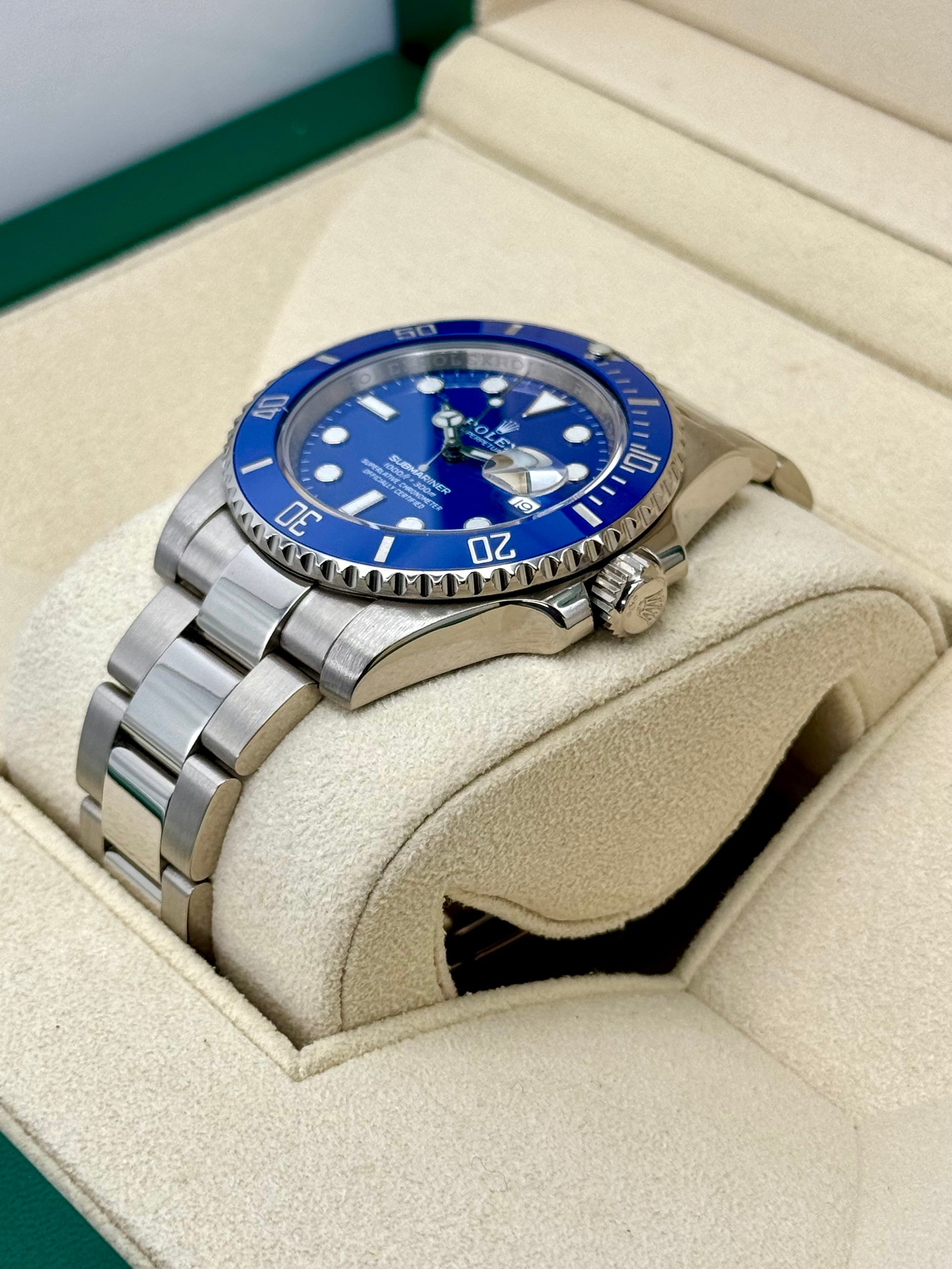 2018 Rolex Submariner "Smurf" 40mm 116619LB White Gold Blue Dial - MyWatchLLC
