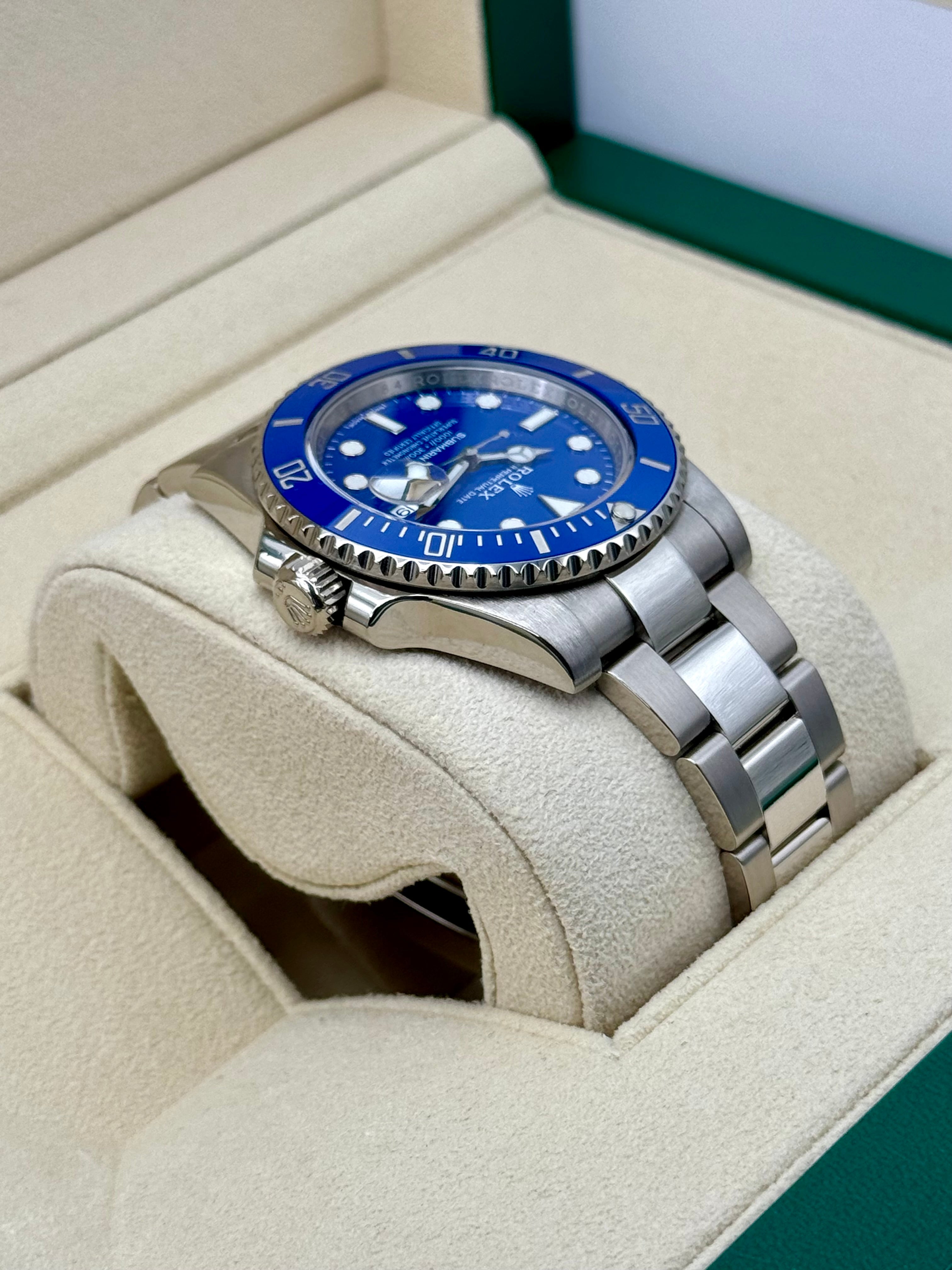 2018 Rolex Submariner Smurf 40mm 116619LB White Gold Blue Dial MyWatchLLC