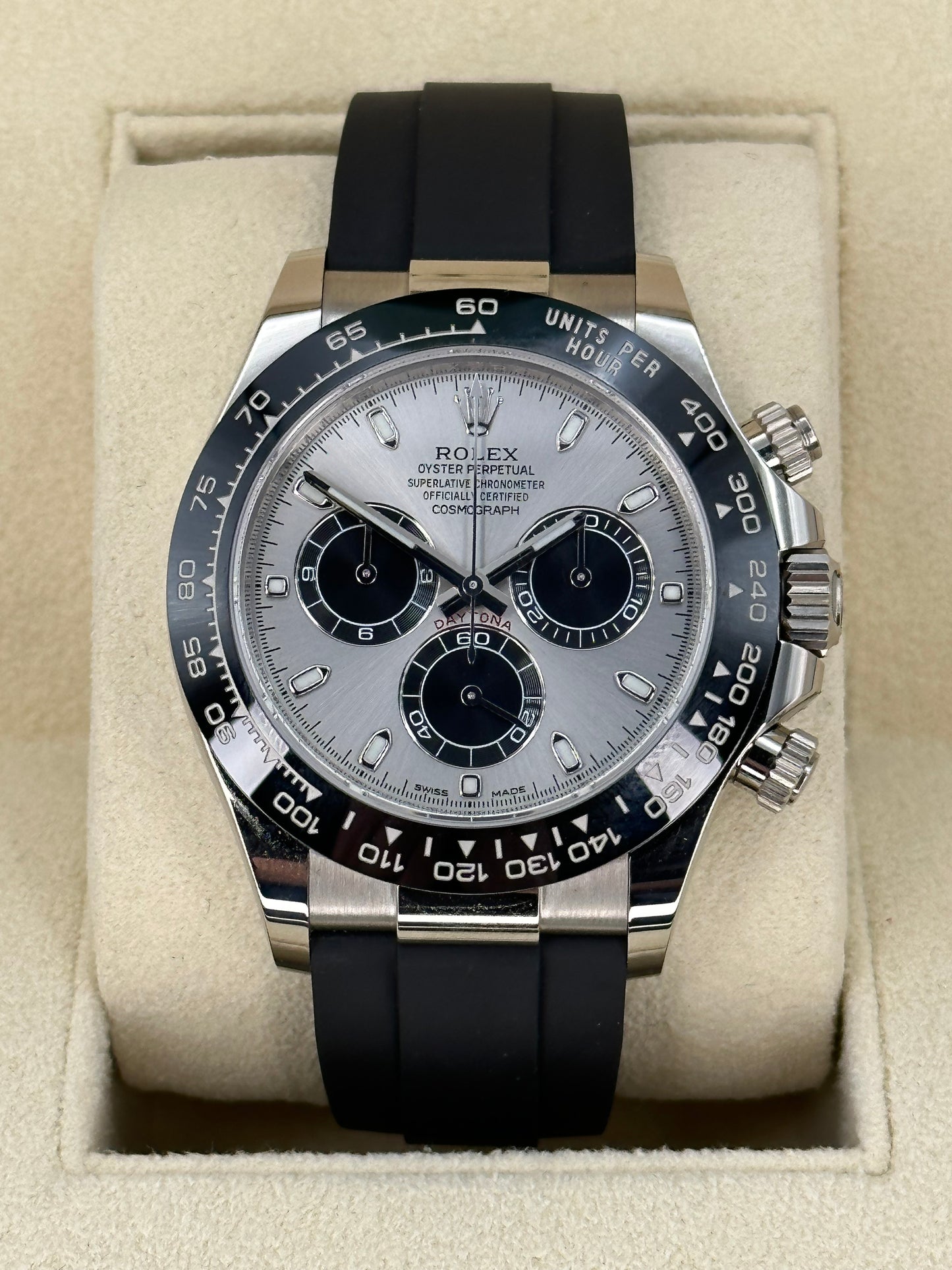 2023 Rolex Daytona 40mm 116519LN White Gold Silver Ghost Dial - MyWatchLLC