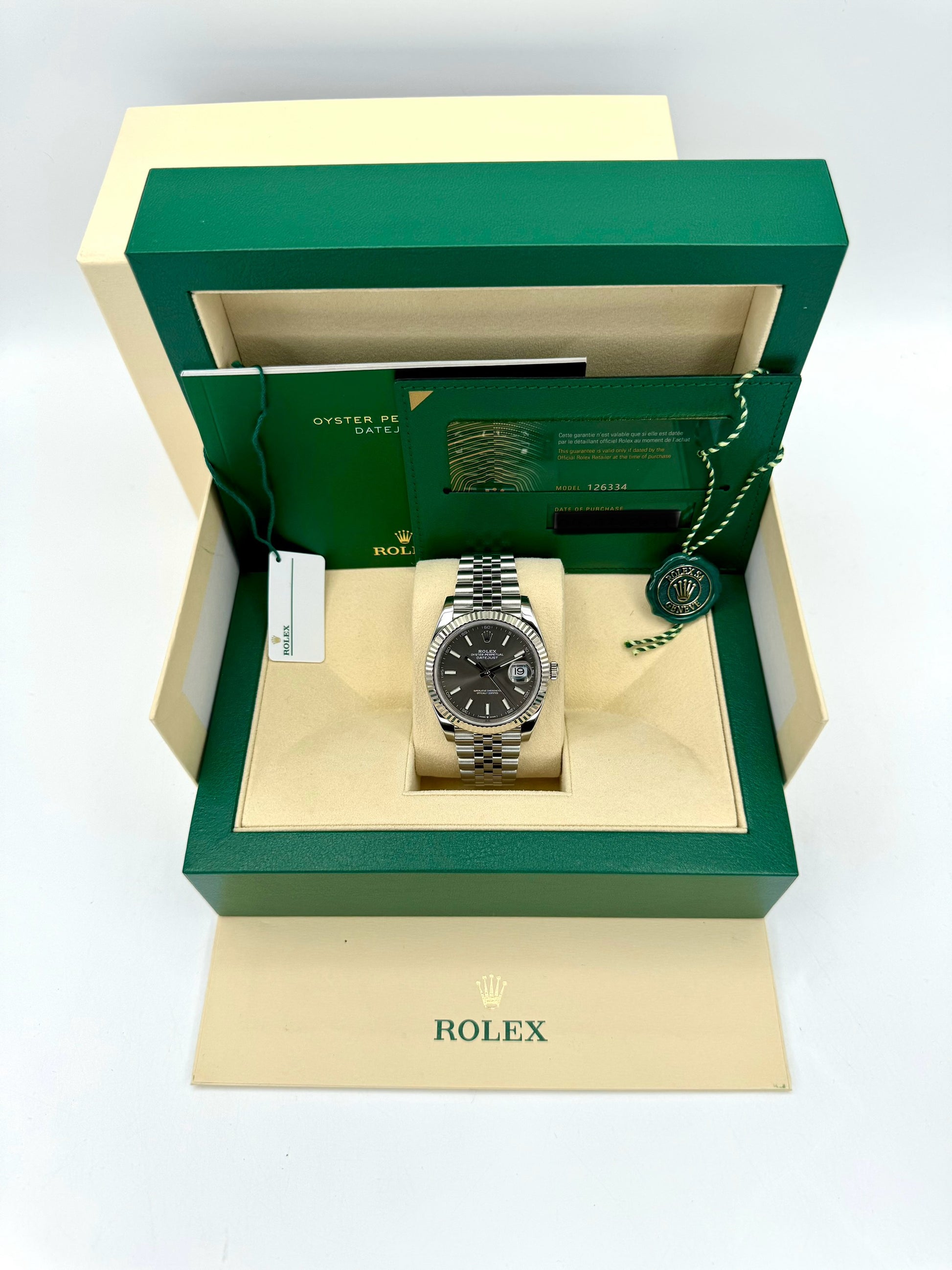 2021 Rolex Datejust 41mm 126334 Stainless Steel Jubilee Rhodium Dial - MyWatchLLC