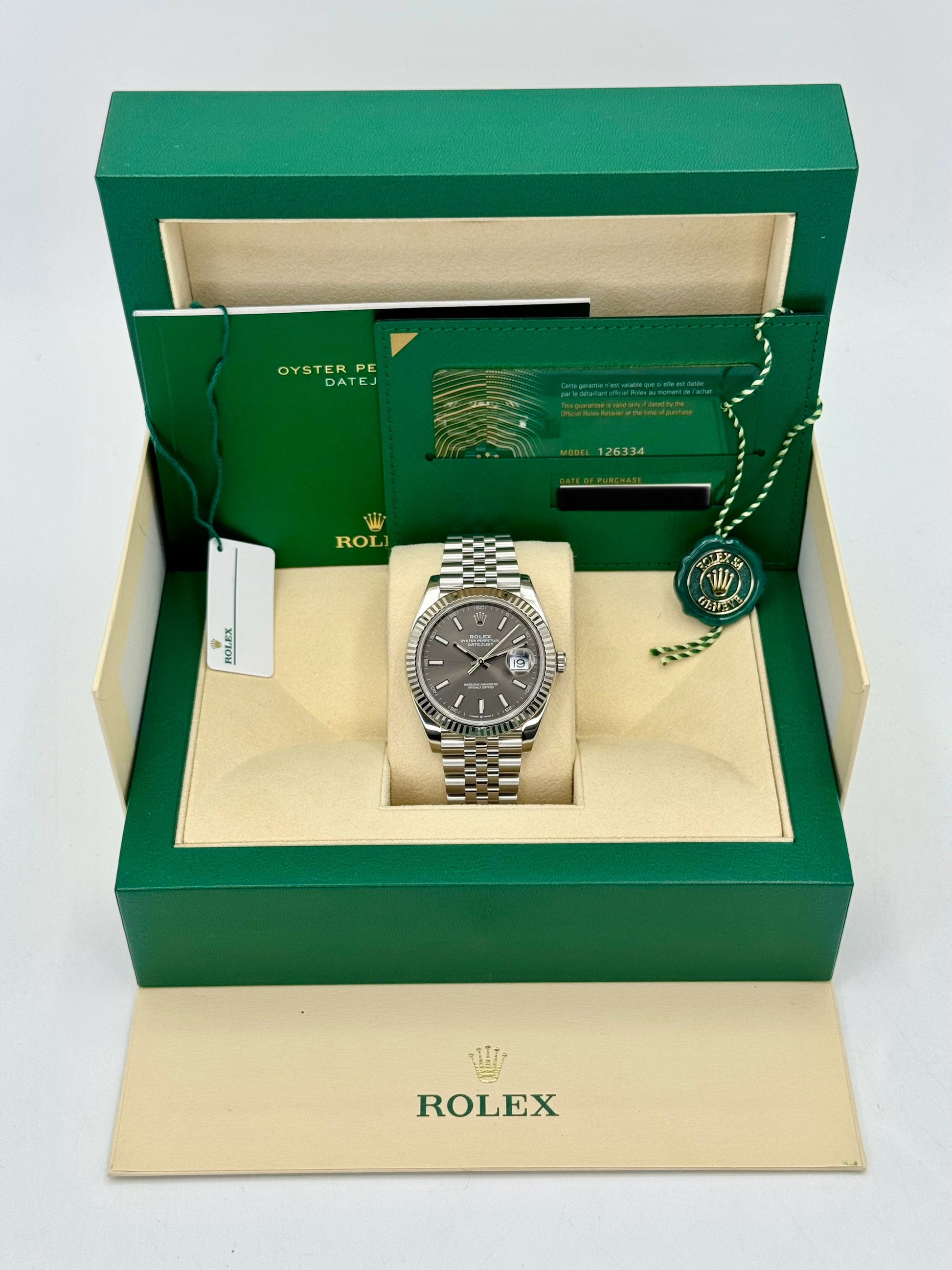 2021 Rolex Datejust 41mm 126334 Stainless Steel Jubilee Rhodium Dial - MyWatchLLC