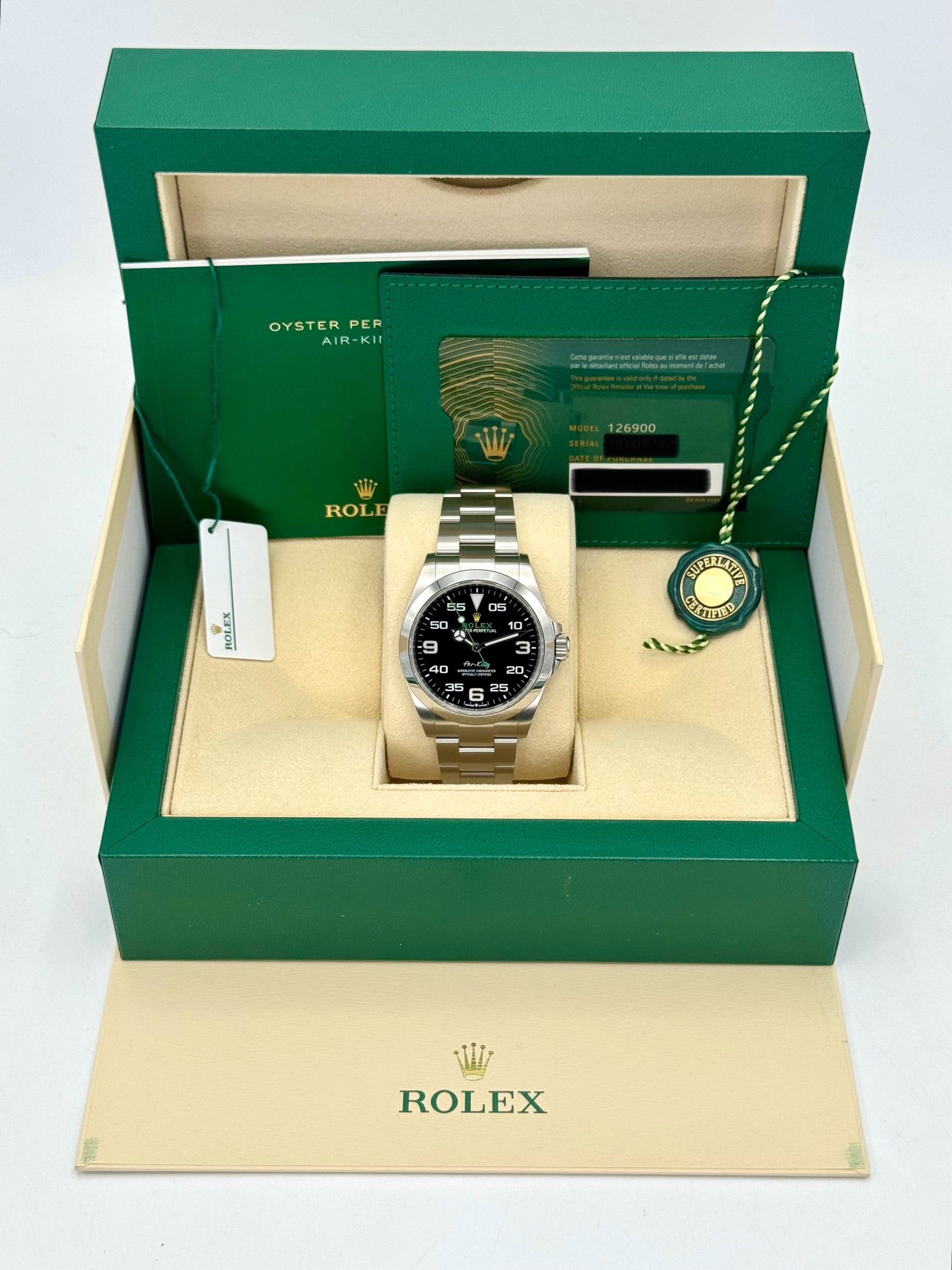 2023 Rolex Air-King 40mm 126900 Stainless Steel Black Dial - MyWatchLLC