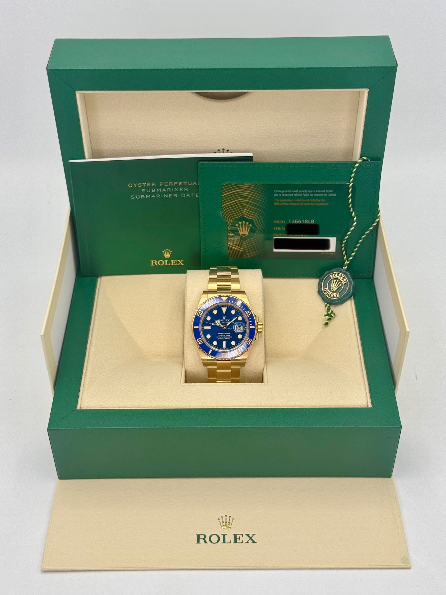 2024 Rolex Submariner "Bluesy" 41mm 126618LB Yellow Gold Blue Dial