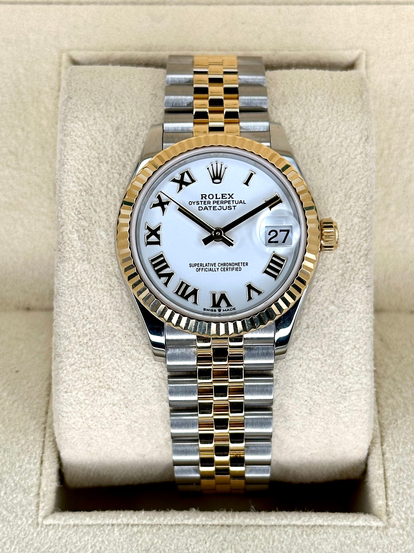 2022 Rolex Lady Datejust 31mm 278273 Jubilee White Roman Numeral Dial - MyWatchLLC