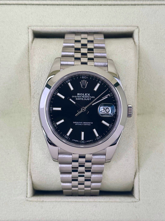 2018 Rolex Datejust 41mm 126300 Stainless Steel Jubilee Black Dial - MyWatchLLC