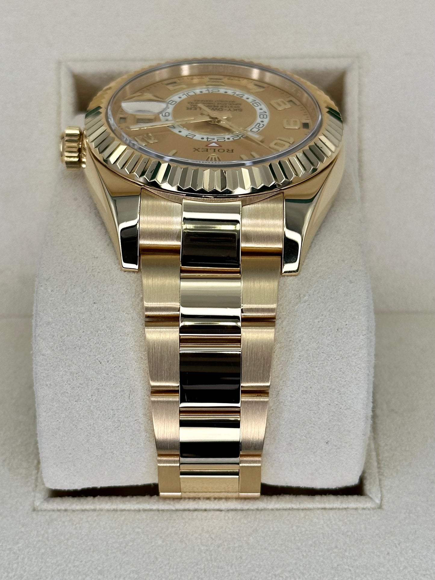 2017 Rolex Sky-Dweller 42mm 326938 Yellow Gold Champagne Dial - MyWatchLLC