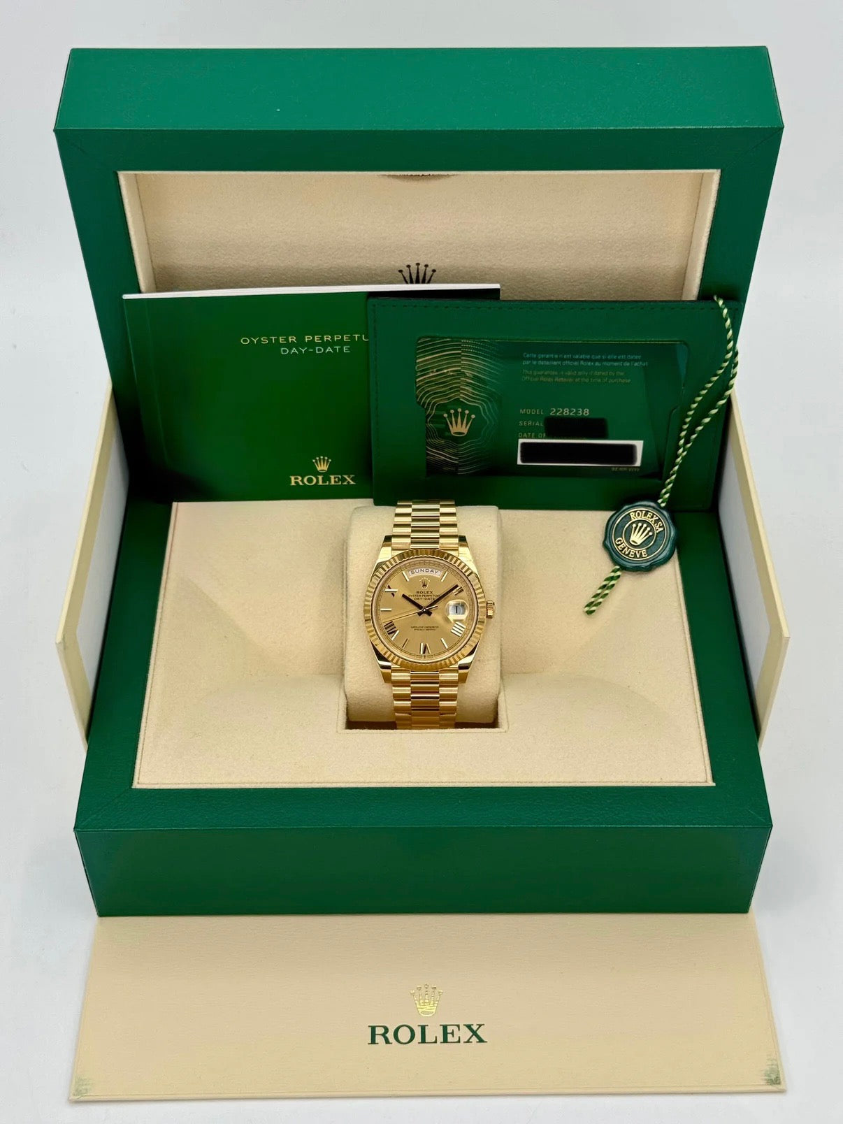 NEW 2025 Rolex Day-Date 40mm 228238 Presidential Champagne Dial - MyWatchLLC