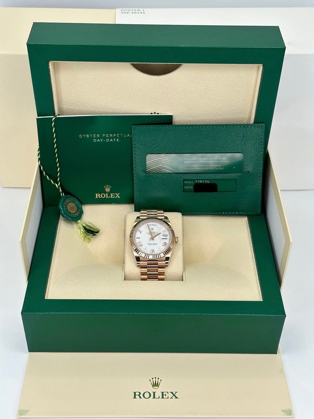 NEW 2025 Rolex Day-Date 228235 Presidential Rose Gold White Dial - MyWatchLLC