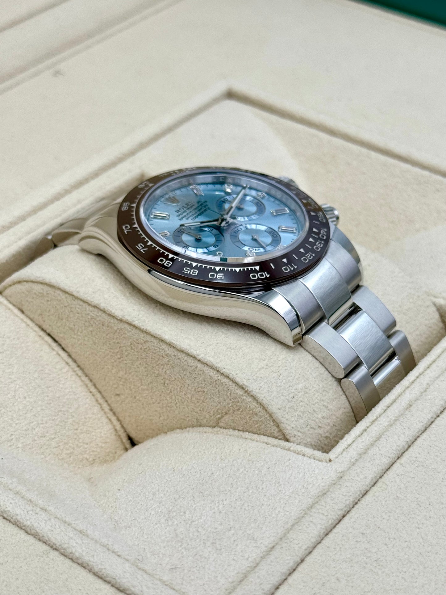 NEW 2023 Rolex Daytona 40mm 116506 Platinum Ice Blue Diamond Dial - MyWatchLLC