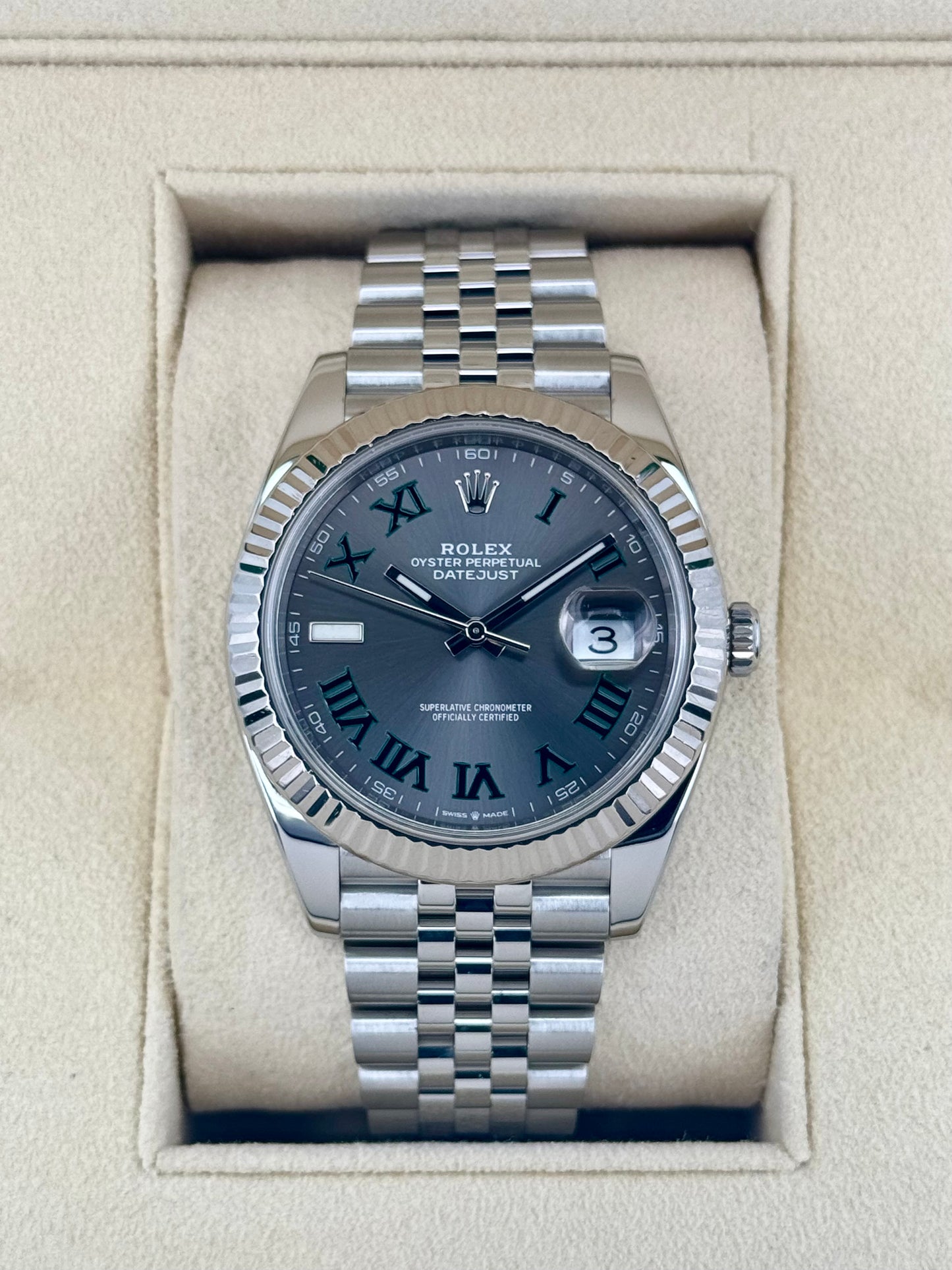 2020 Rolex Datejust 41mm 126334 Stainless Steel Jubilee Wimbledon Dial - MyWatchLLC