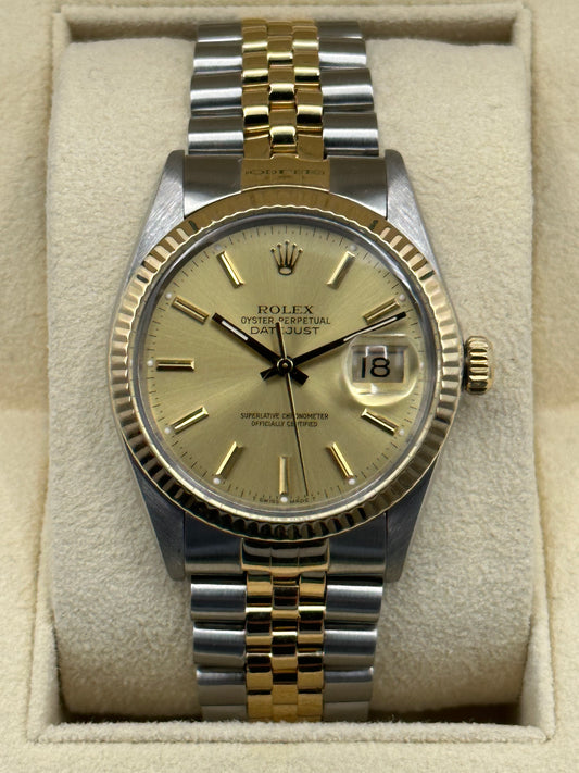 1987 Rolex Datejust 36mm 16013 Champagne Dial - MyWatchLLC