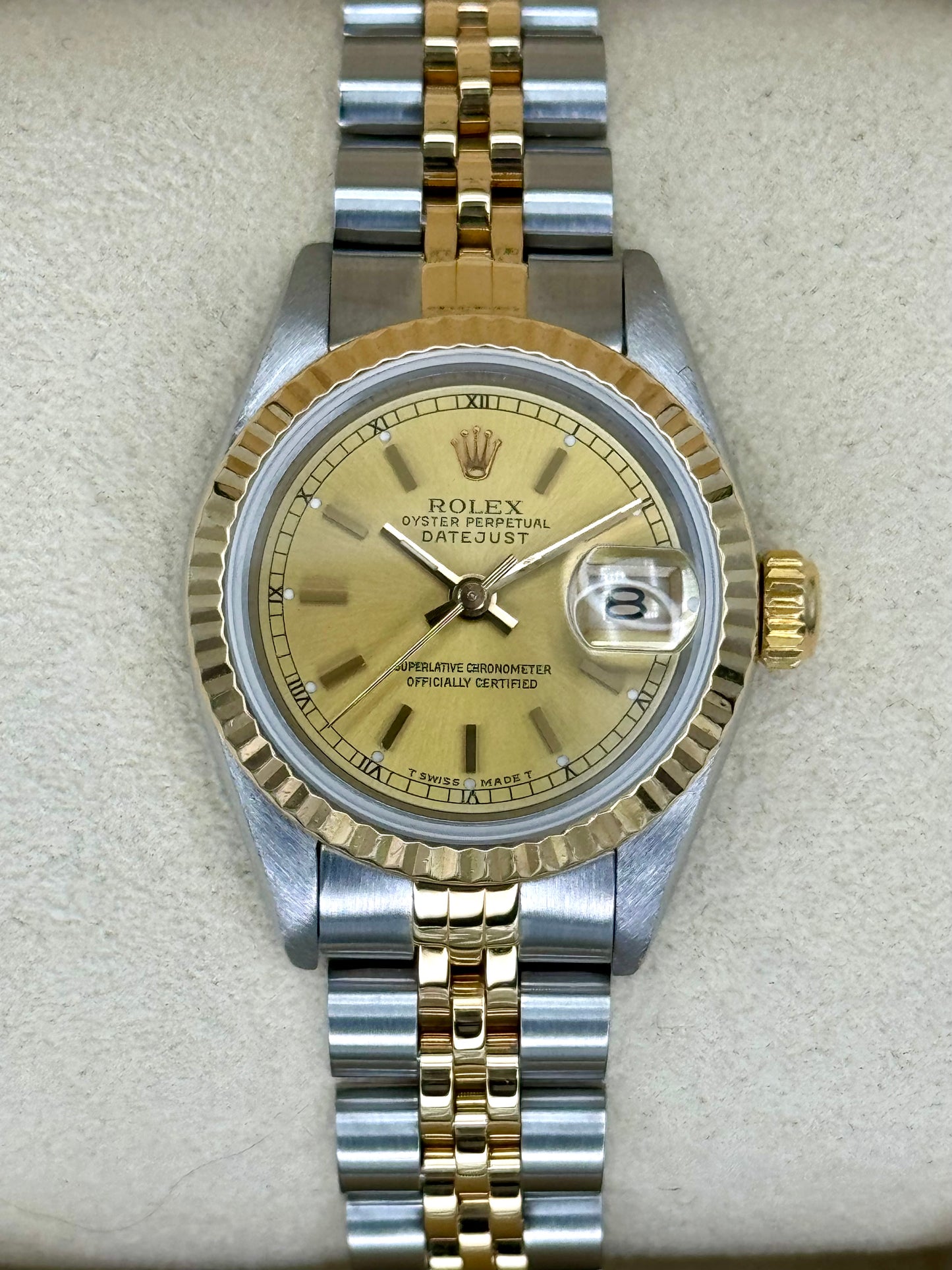 1990 Rolex Lady Datejust 26mm 69173 Two-Tone Jubilee Champagne Dial - MyWatchLLC