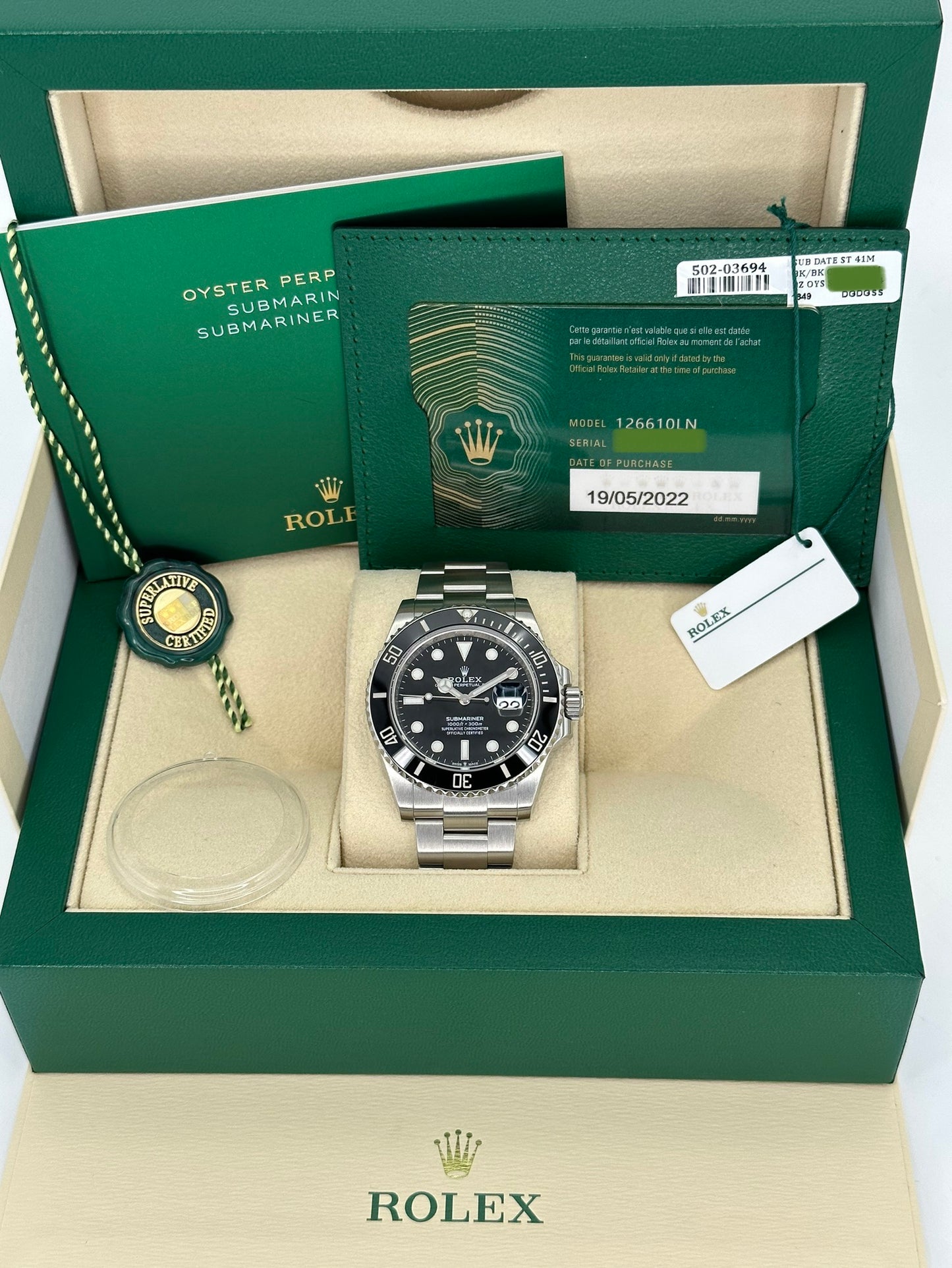 2022 Rolex Submariner Date 41mm 126610LN Stainless Steel Black Dial - MyWatchLLC