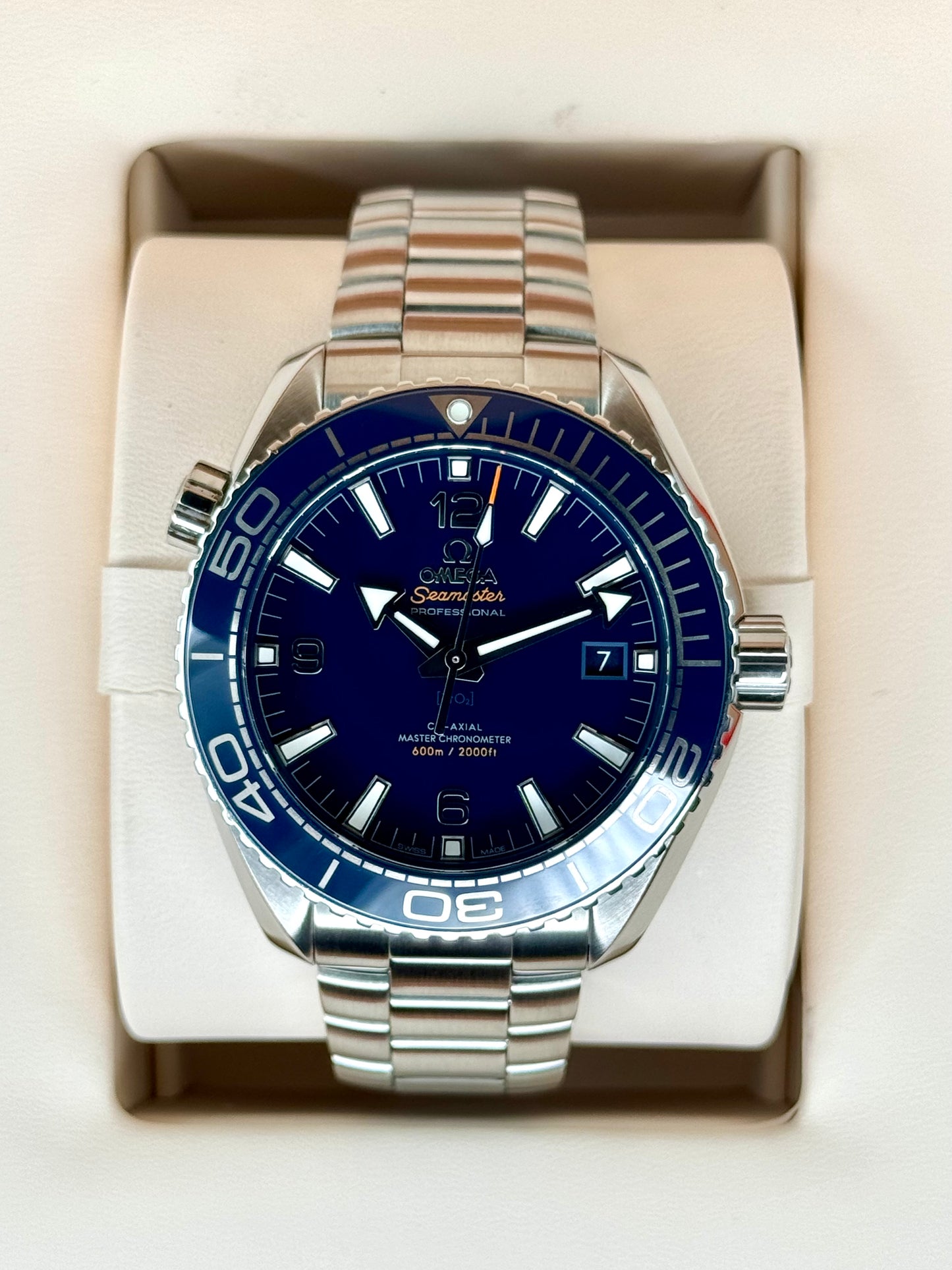 2019 Omega Seamaster Planet Ocean 43.5mm 215.30.44.21.03.001 Blue Dial - MyWatchLLC