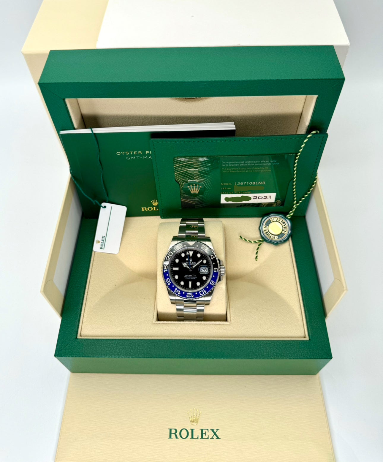 2021 Rolex GMT-Master II "Batman" 40mm 126710BLNR Oyster Black Dial - MyWatchLLC