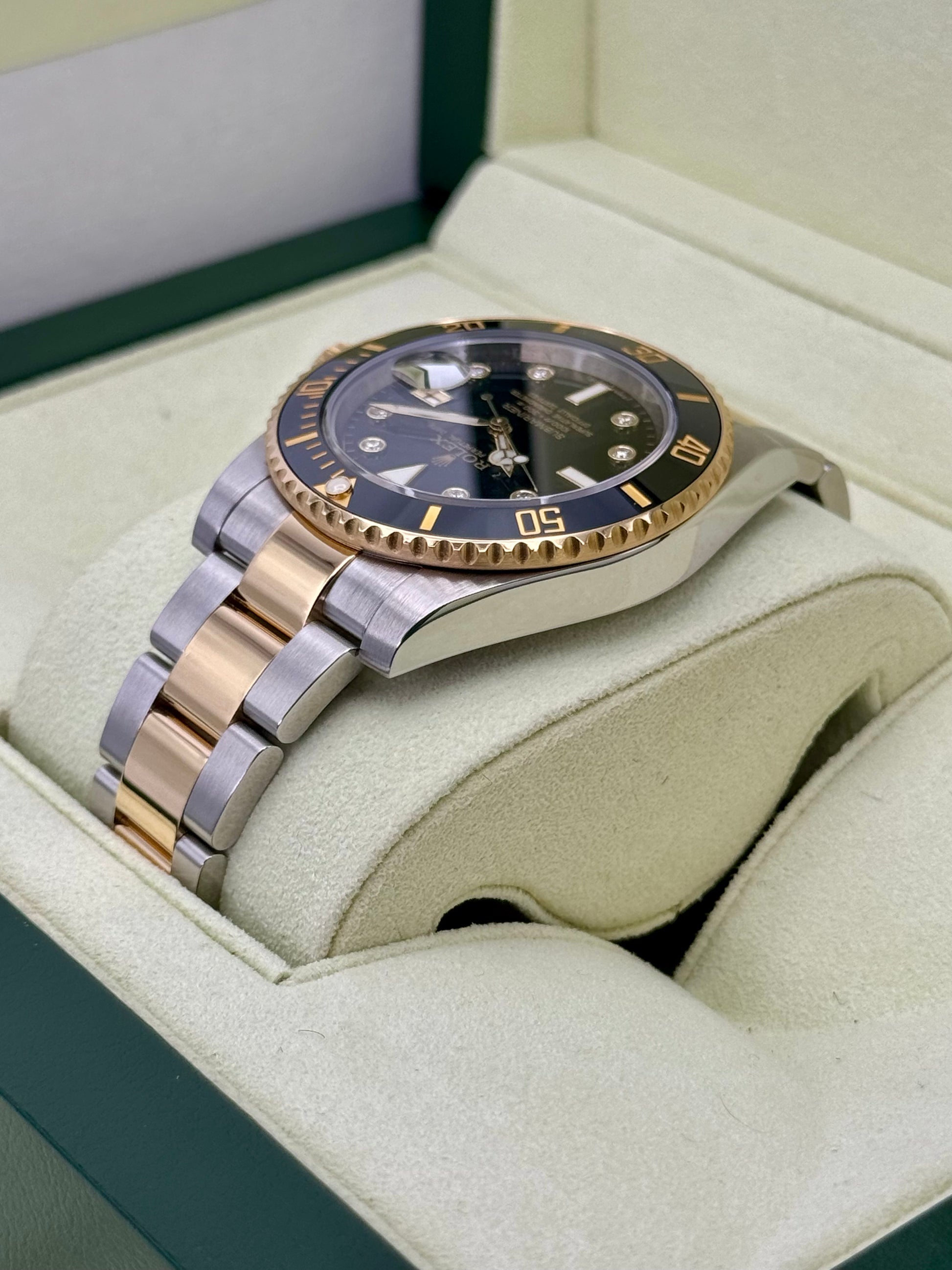 Rolex Submariner 40mm 116613N Two-Tone Black Diamond Dial - MyWatchLLC