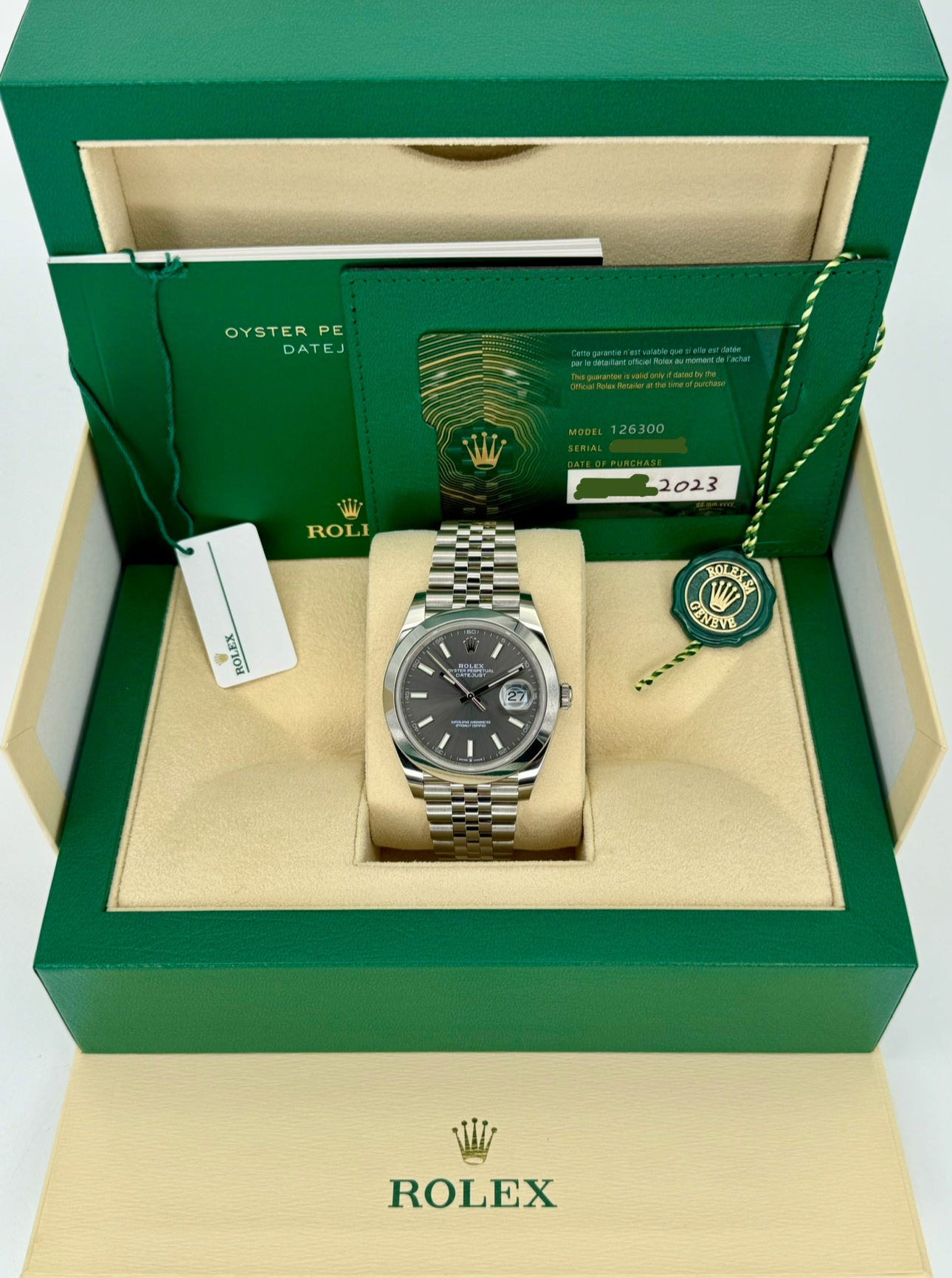 NEW Rolex 2023 Datejust 41mm 126300 Jubilee Rhodium Dial - MyWatchLLC