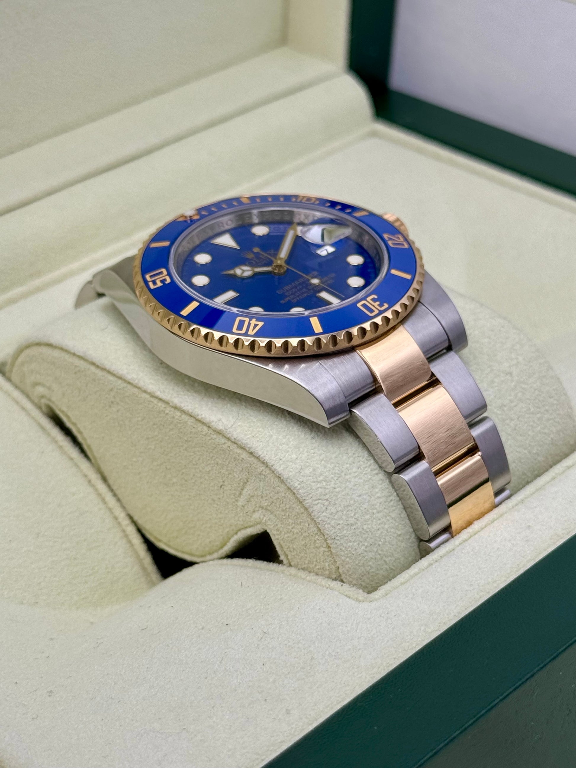 2010 Rolex Submariner "Bluesy" 40mm 116613LB Two-Tone Flat Blue Dial - MyWatchLLC