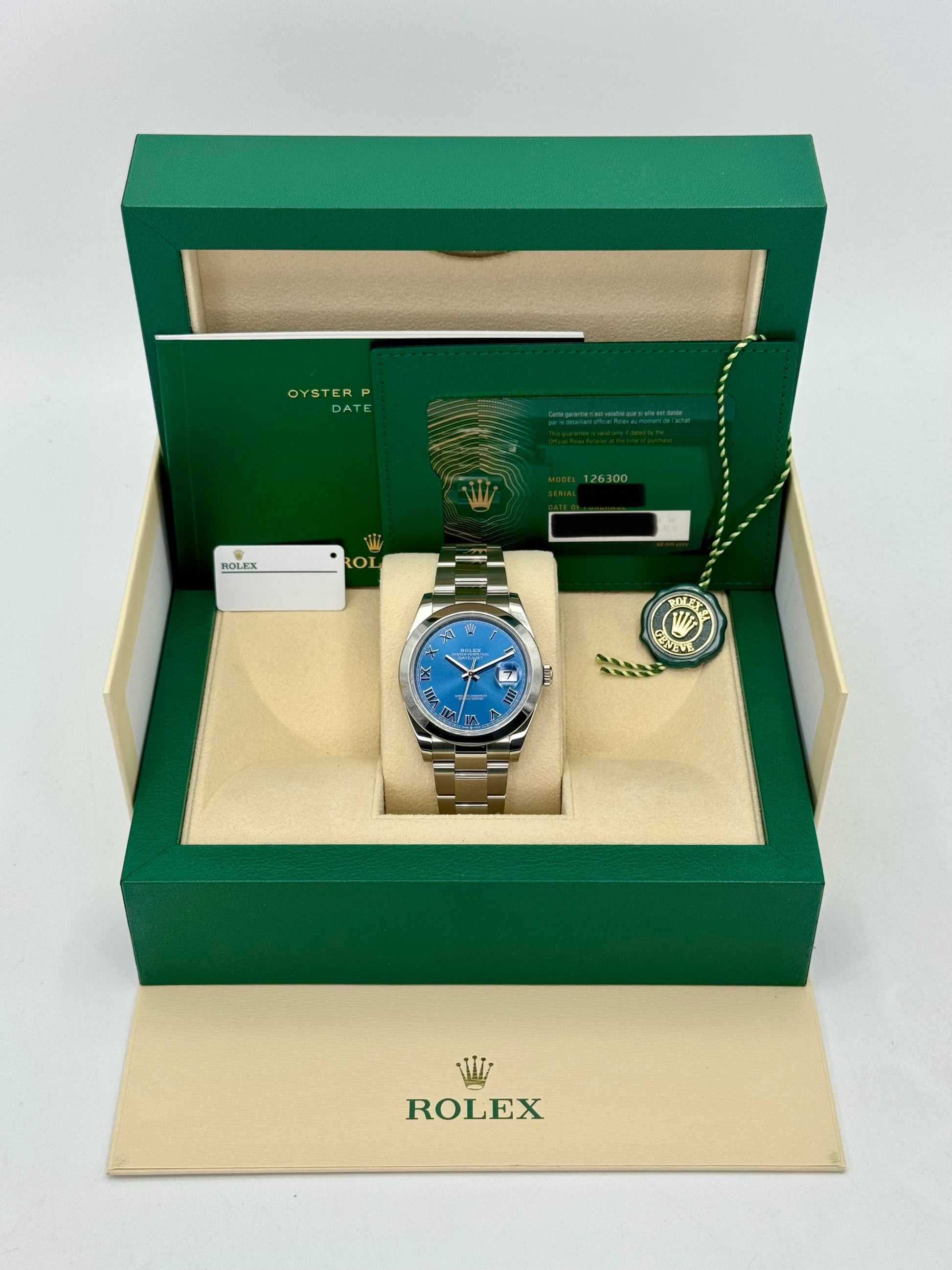 2023 Rolex Datejust 41mm 126300 Oyster Blue Roman Numeral Dial - MyWatchLLC