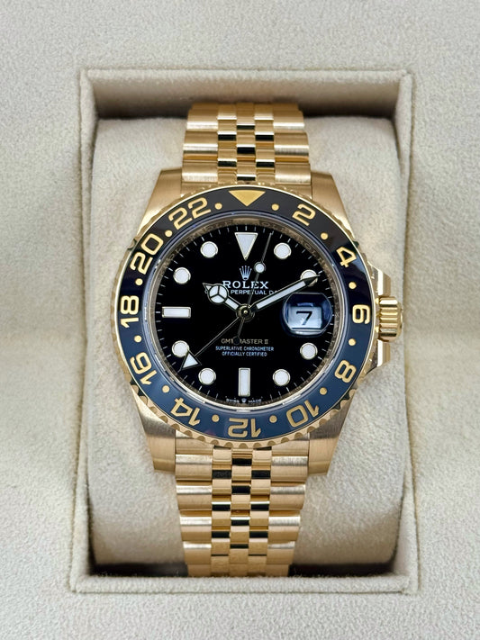 2023 Rolex GMT Master II 40mm 126718GRNR Yellow Gold Jubilee Black Dial - MyWatchLLC