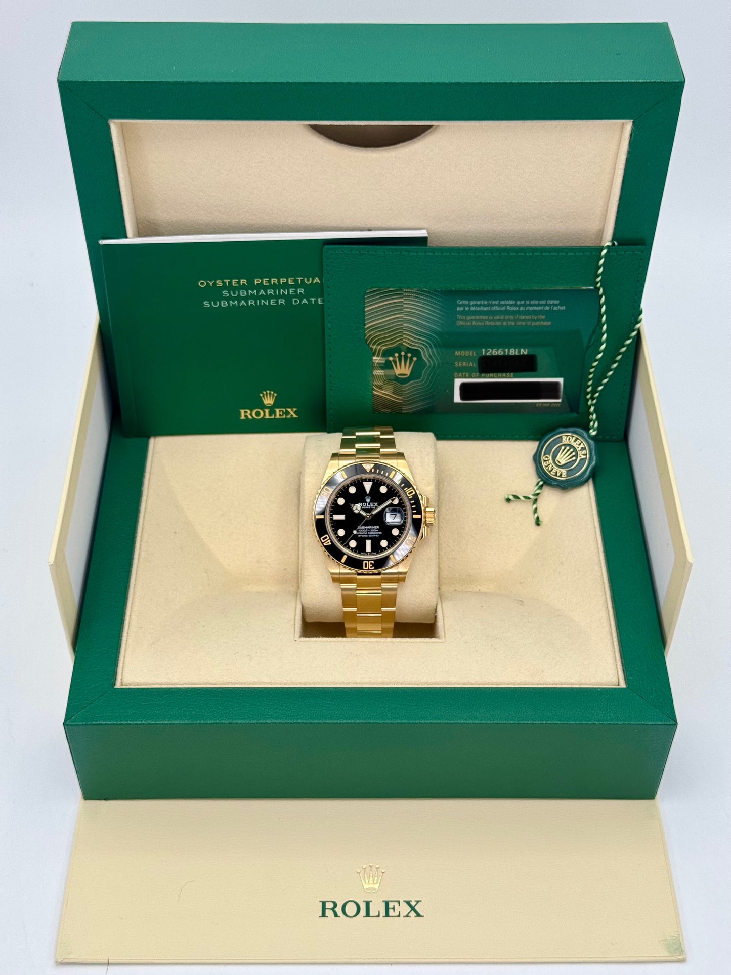 2022 Rolex Submariner 41mm 126618LN Yellow Gold Black Dial