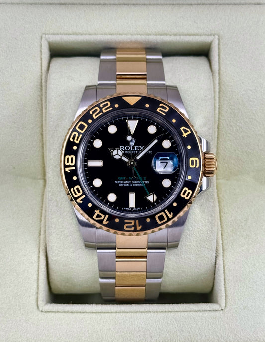 2013 Rolex GMT-Master II 40mm 116713LN Two-Tone Black Dial - MyWatchLLC