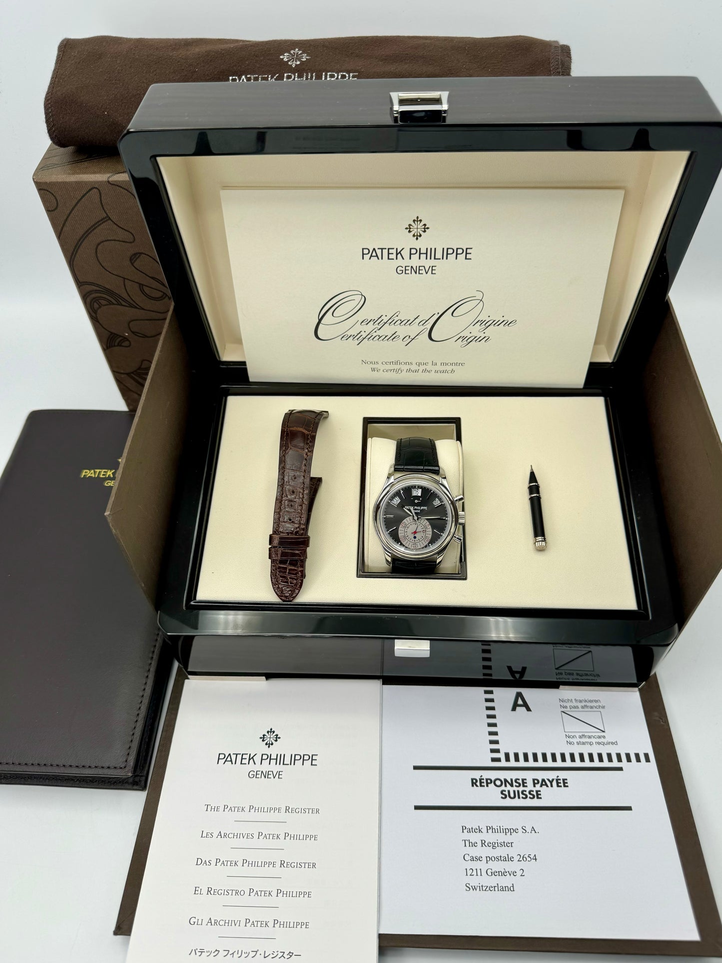 2006 Patek Phillippe Annual Calendar Chrono 40.5mm Platinum Black Dial - MyWatchLLC