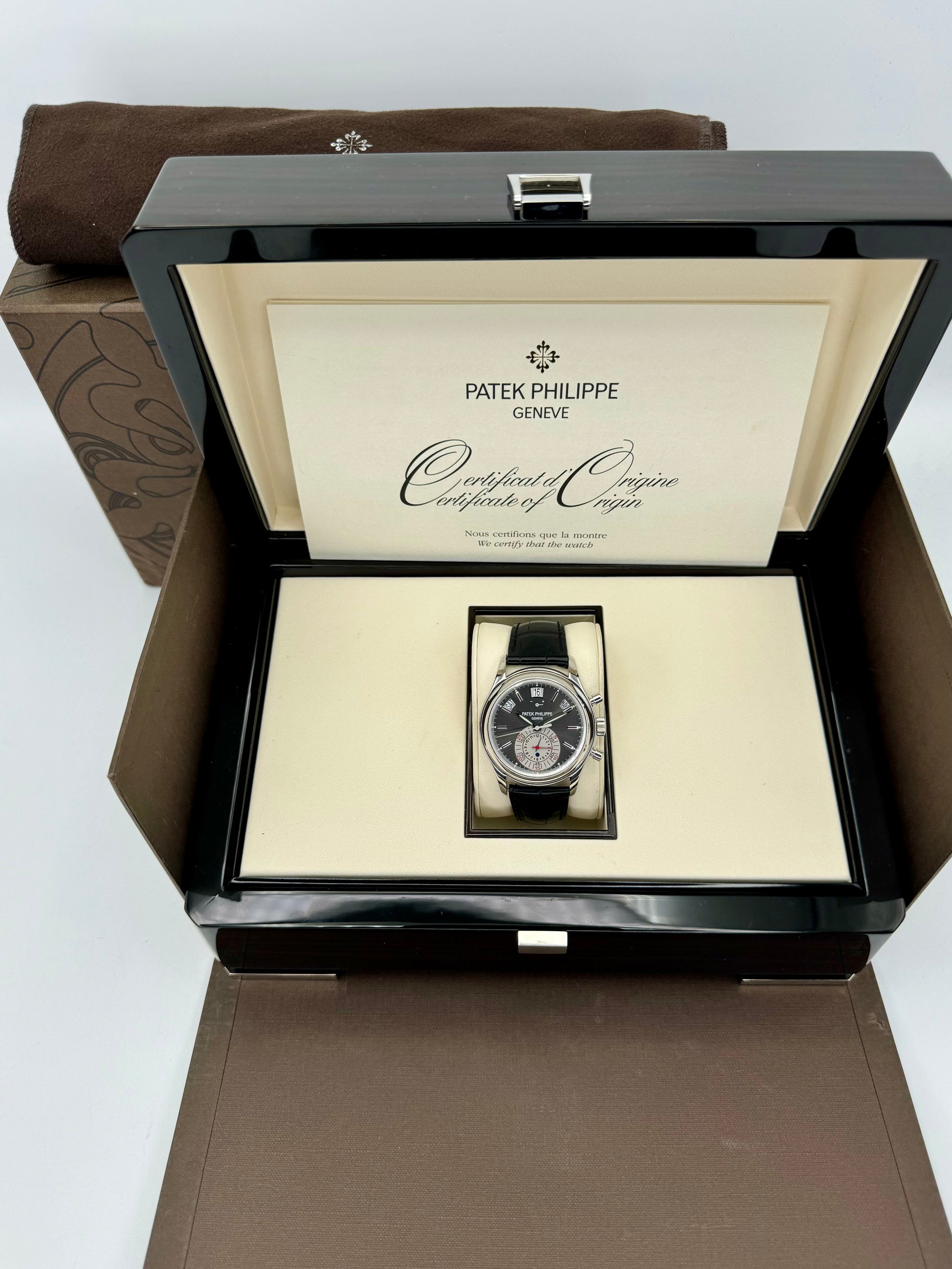 2006 Patek Phillippe Annual Calendar Chrono 40.5mm Platinum Black Dial - MyWatchLLC