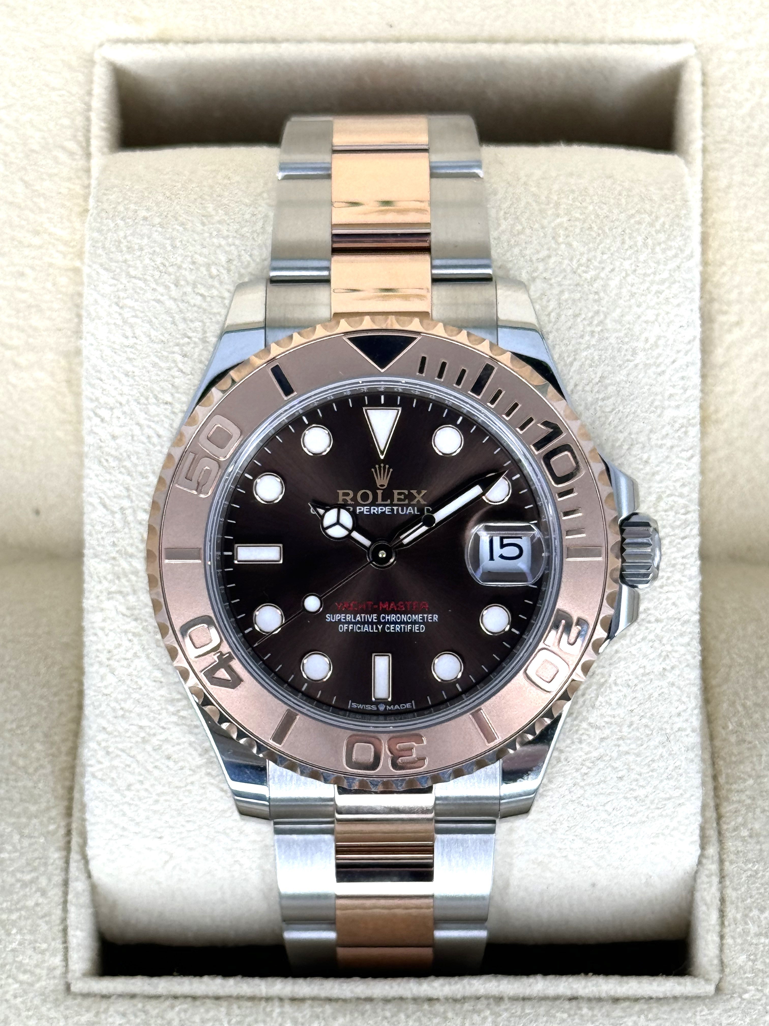 2023 Rolex Yacht Master 37mm 268621 Two Tone Chocolate Dial MyWatchLLC