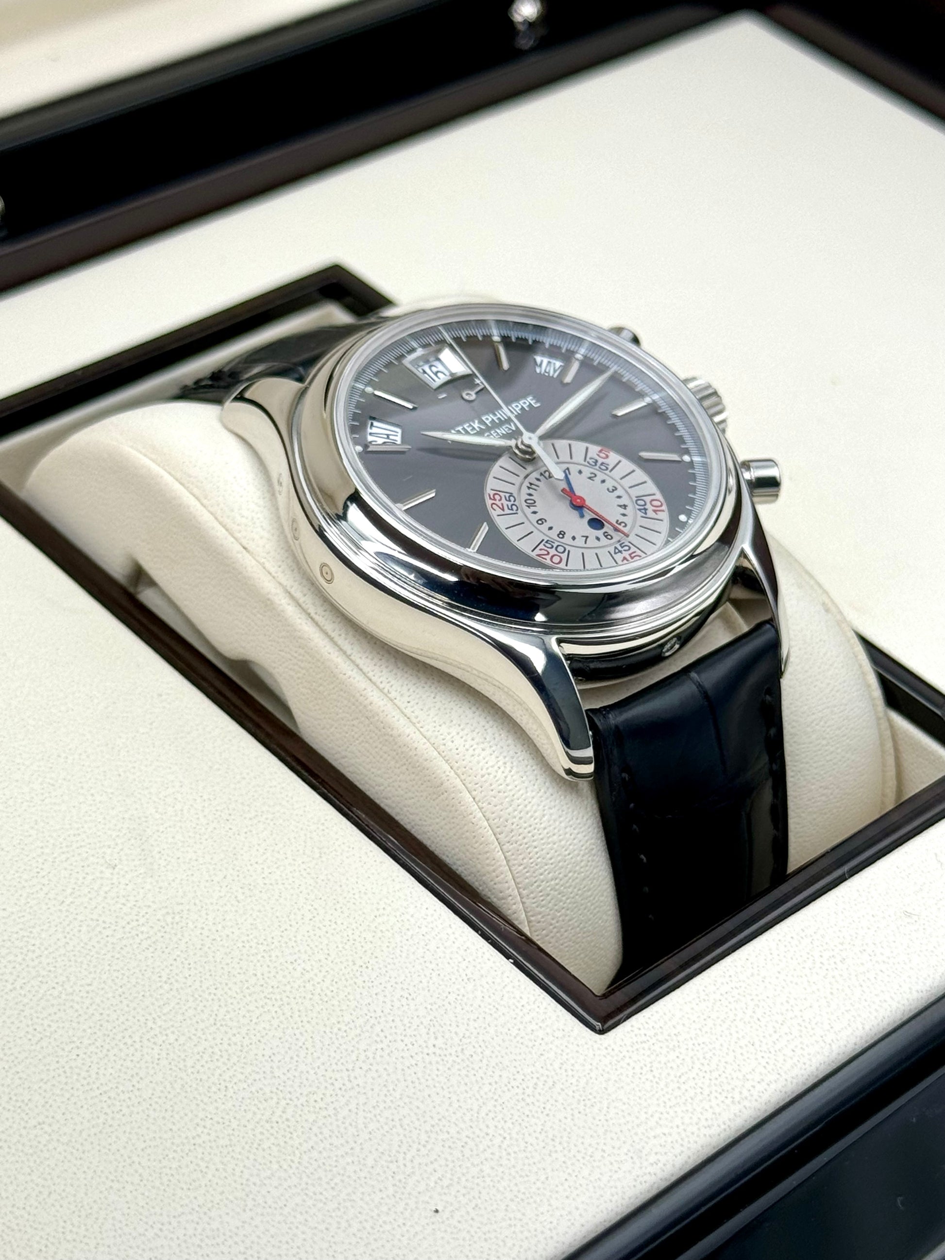 2006 Patek Phillippe Annual Calendar Chrono 40.5mm Platinum Black Dial - MyWatchLLC