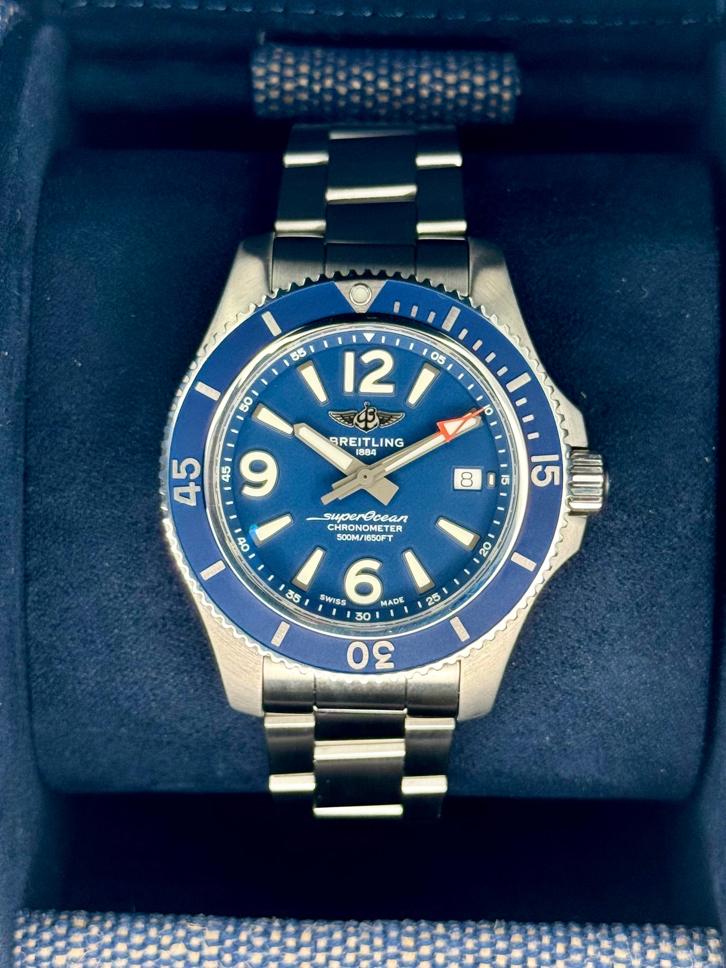 2024 Breitling Superocean 42mm A17366 Stainless Steel Blue Dial