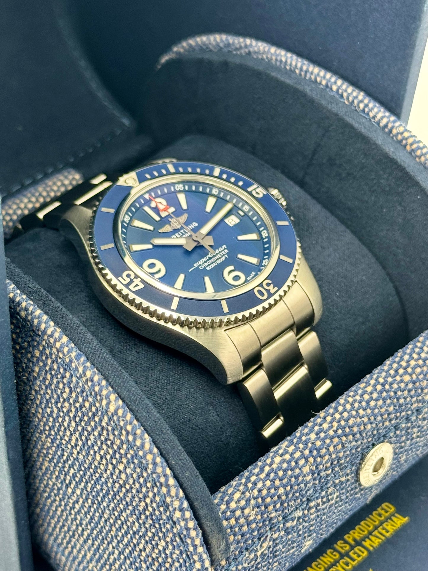 2024 Breitling Superocean 42mm A17366 Stainless Steel Blue Dial