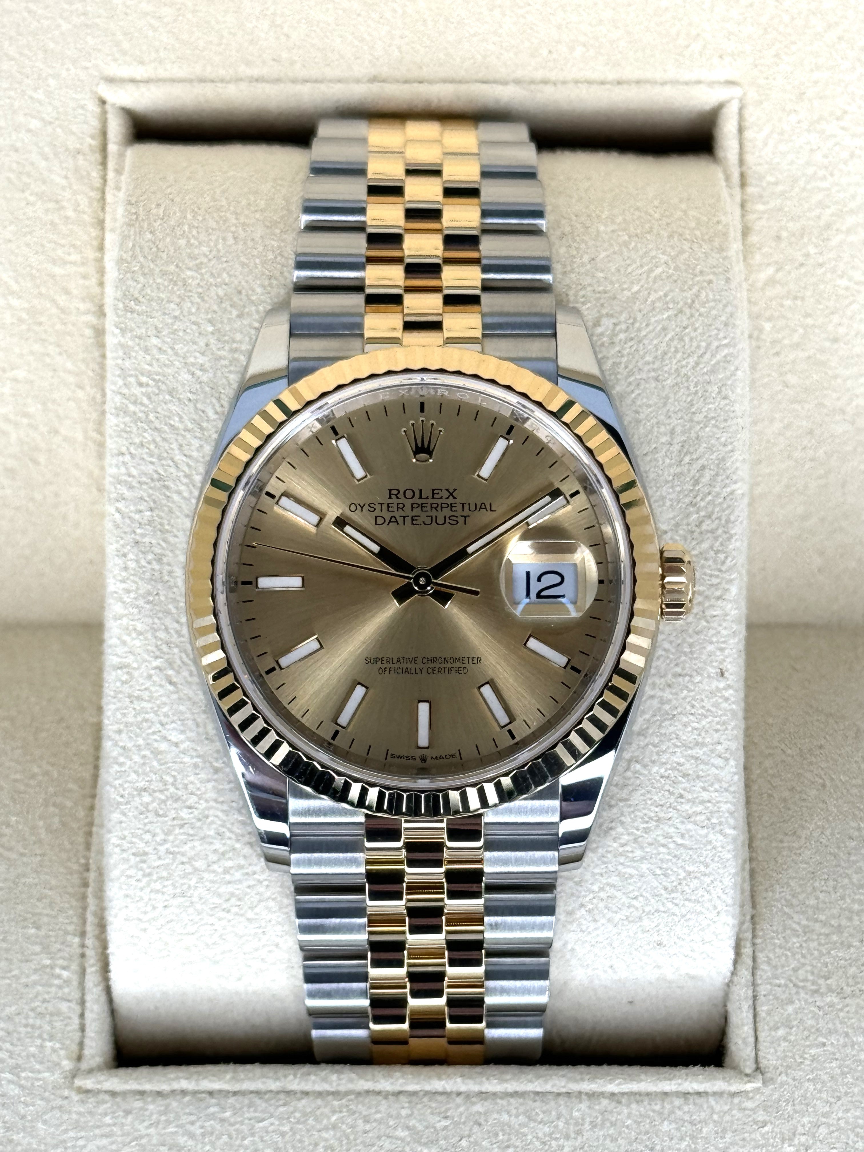 2019 Rolex Datejust 36mm 126233 Two Tone Jubilee Champagne Dial