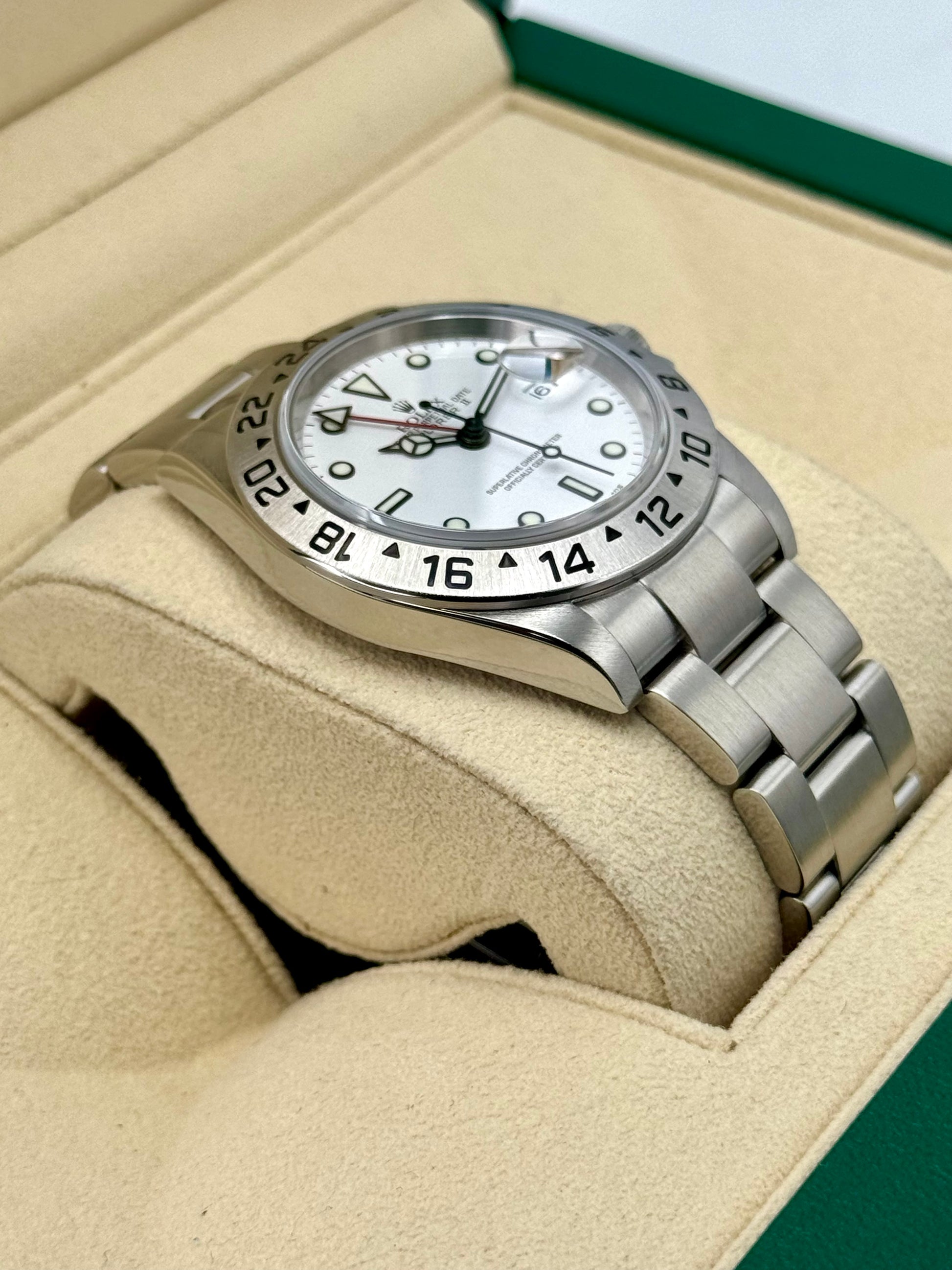 2006 Rolex Explorer II 40mm 16570 Stainless Steel Polar White Dial - MyWatchLLC