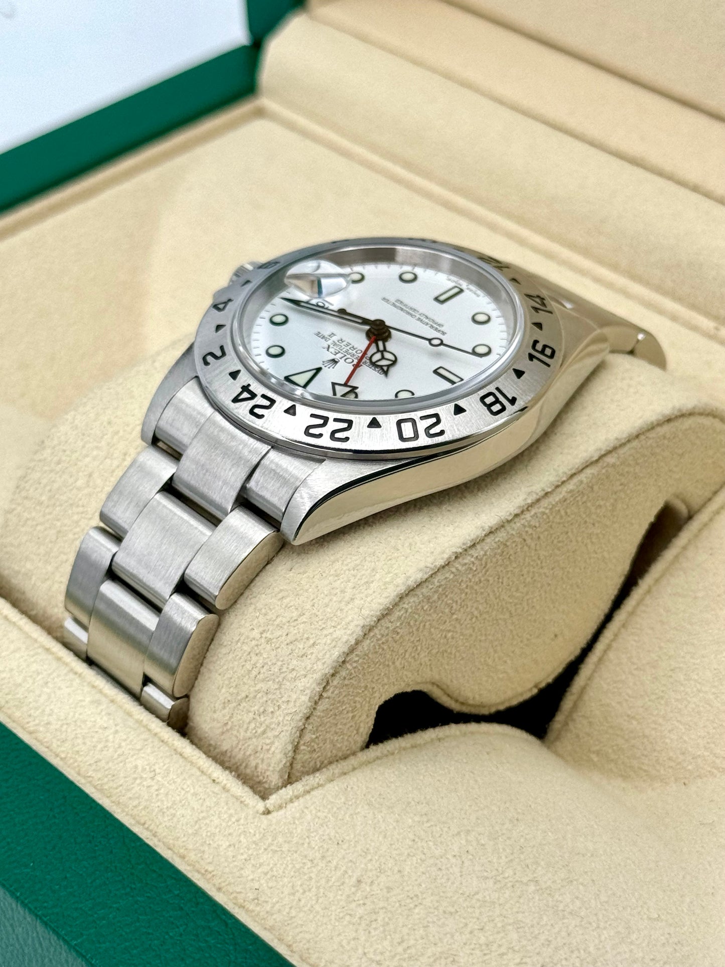 2006 Rolex Explorer II 40mm 16570 Stainless Steel Polar White Dial - MyWatchLLC