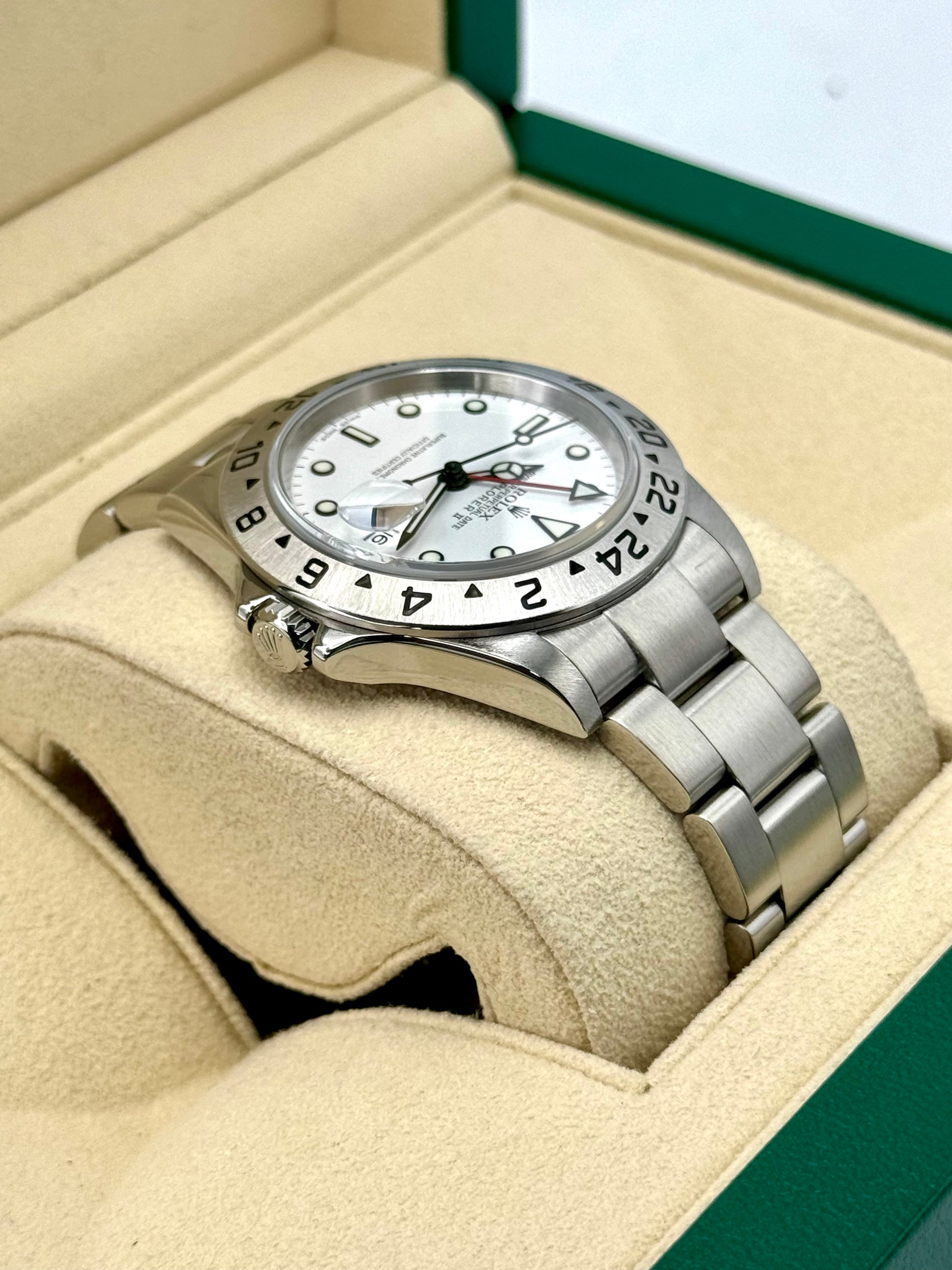 2006 Rolex Explorer II 40mm 16570 Stainless Steel Polar White Dial - MyWatchLLC