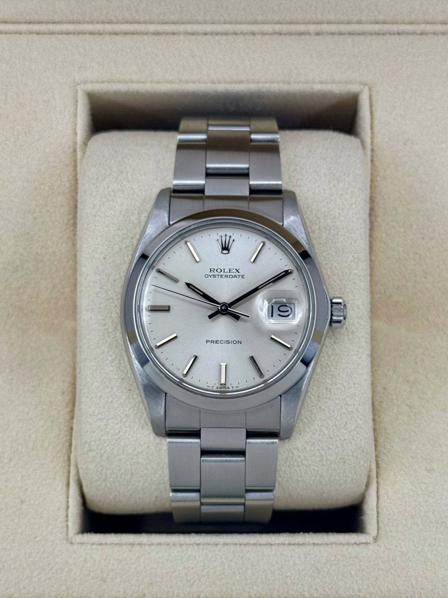 Rolex Oyster Date 34mm 6694 Stainless Steel Silver Dial