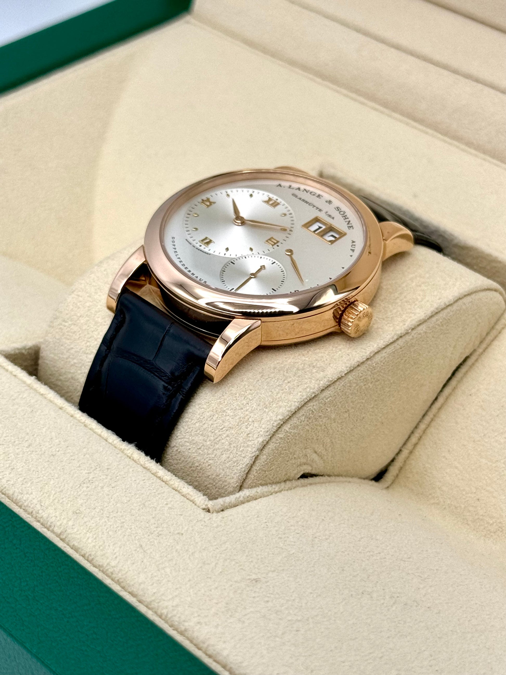 2000 A Longe & Shone Lange 38.5mm 101.032 Rose Gold Silver Dial - MyWatchLLC